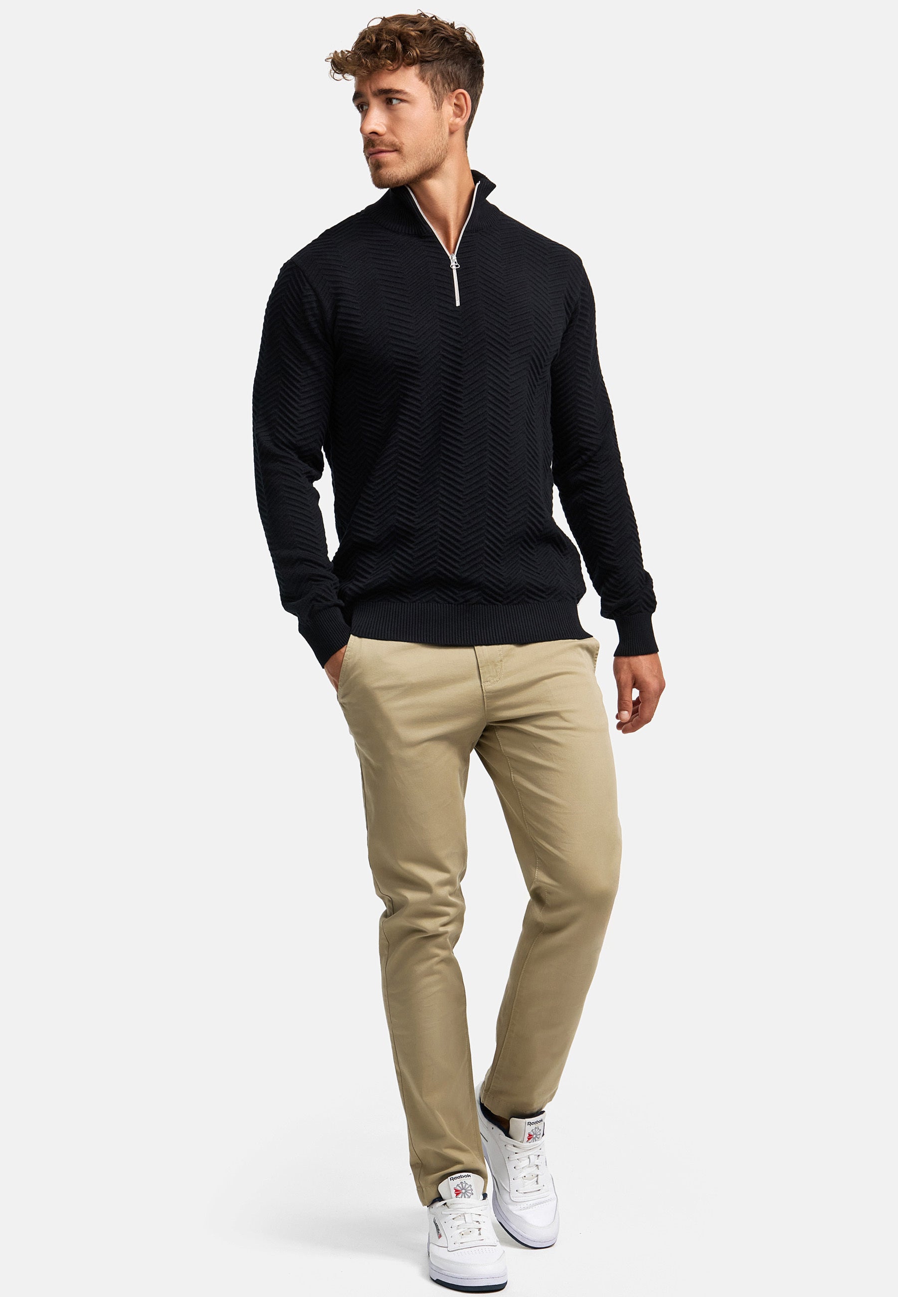 Strickpullover KSCarlo Half-Zip Black