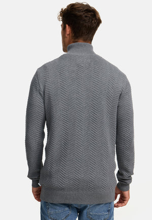Strickpullover KSCarlo Half-Zip Lt Grey Produktbild