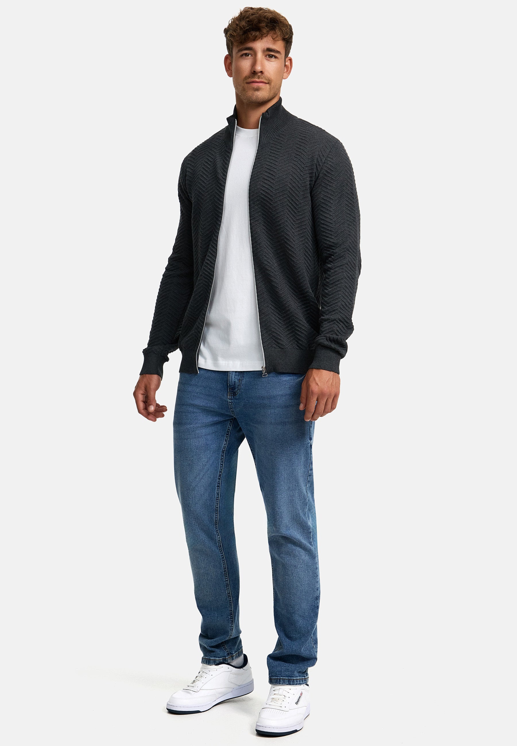 Strickjacke KSCarlo Zip Charcoal Mix