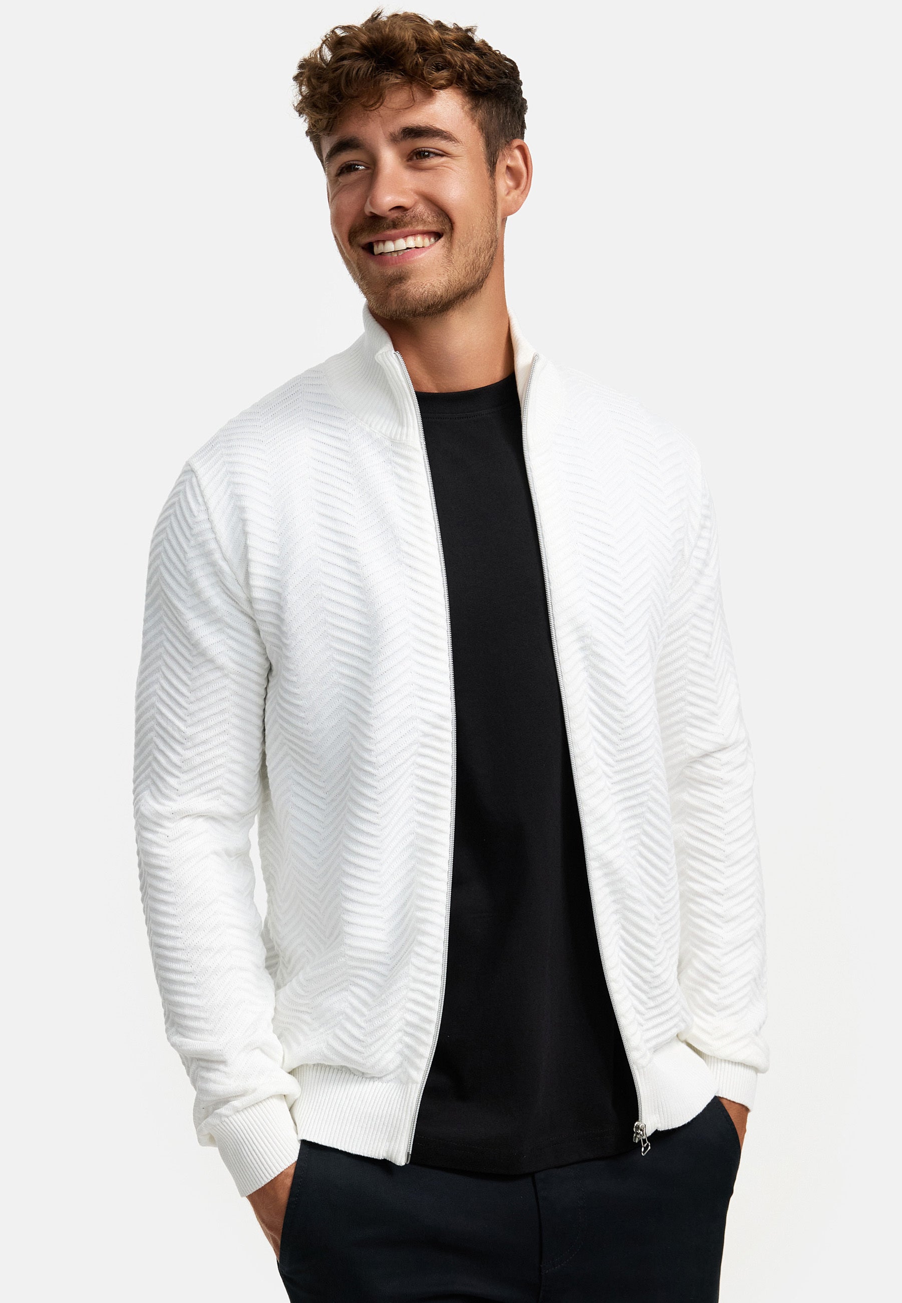 Strickjacke KSCarlo Zip Snow White
