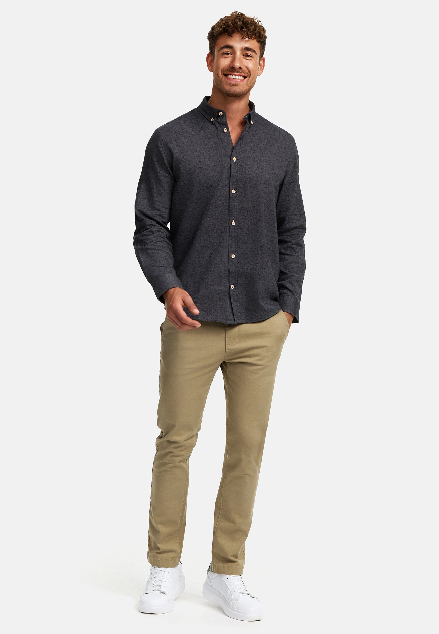 Hemd Langarm KSJohan Diego Charcoal Mix