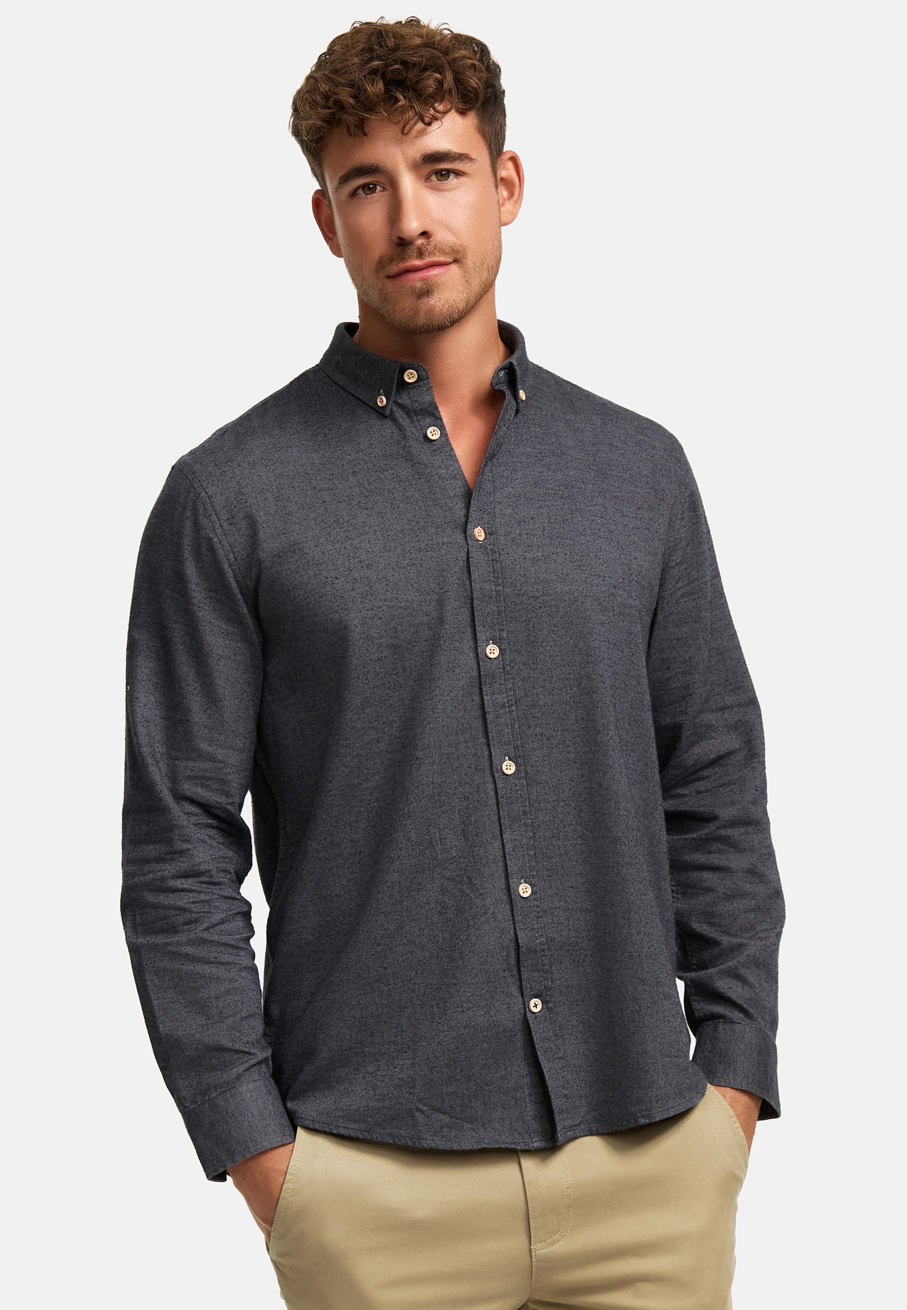Hemd Langarm KSJohan Diego Charcoal Mix