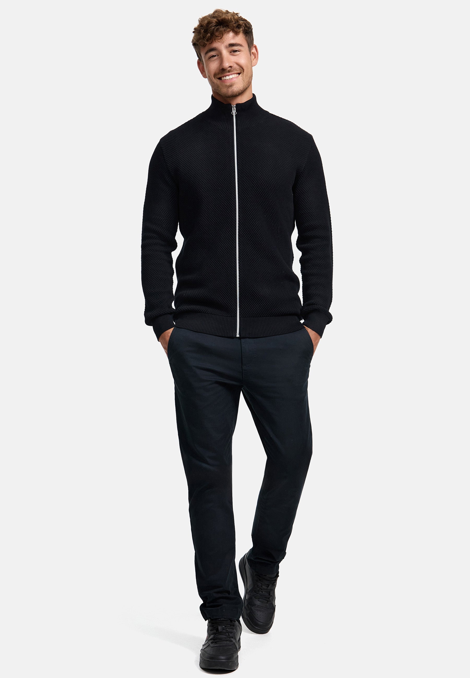 Strickjacke KSErik Zip Black