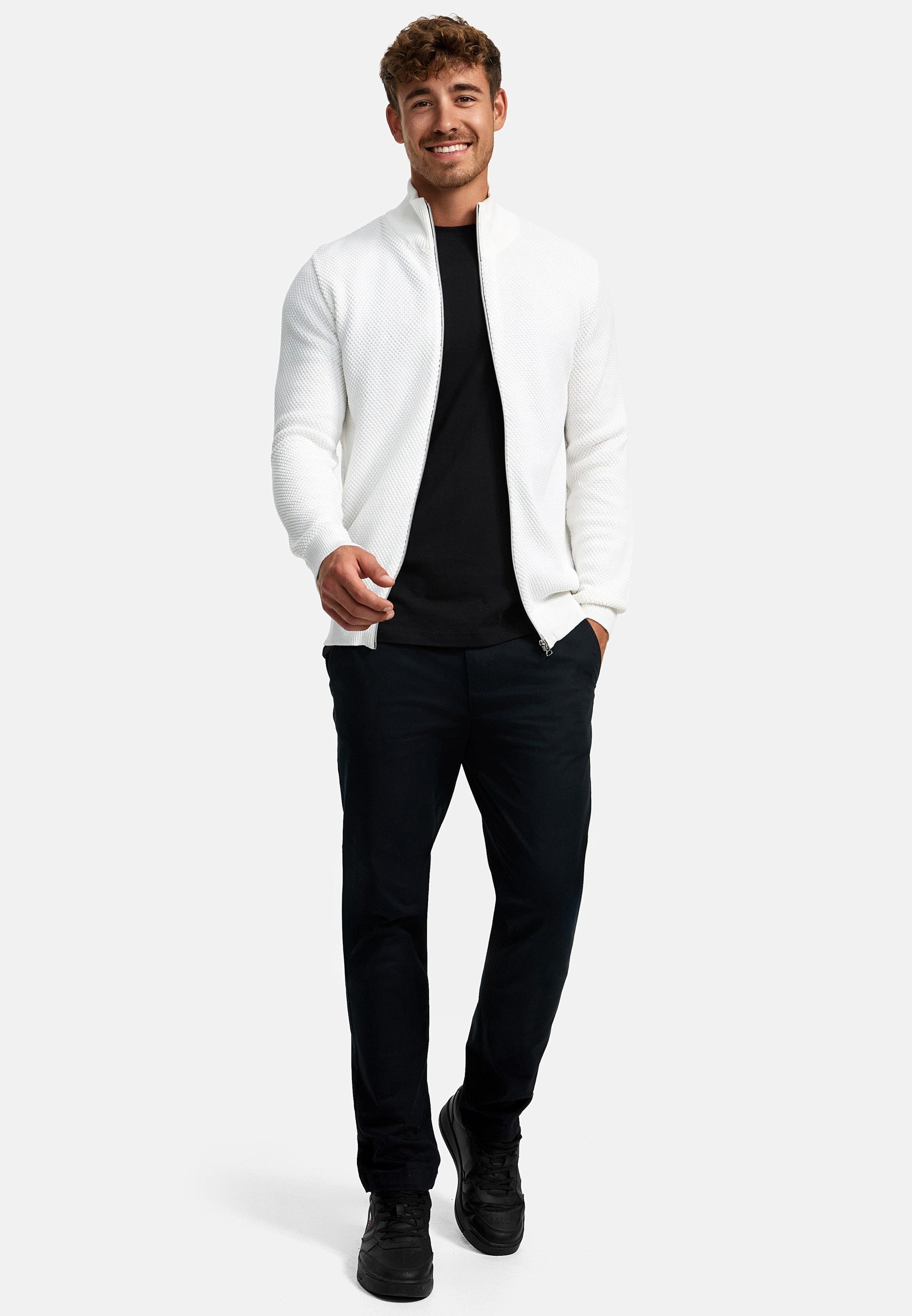 Strickjacke KSErik Zip Snow White