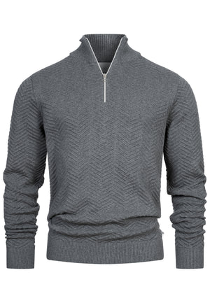 Strickpullover KSCarlo Half-Zip Lt Grey Produktbild