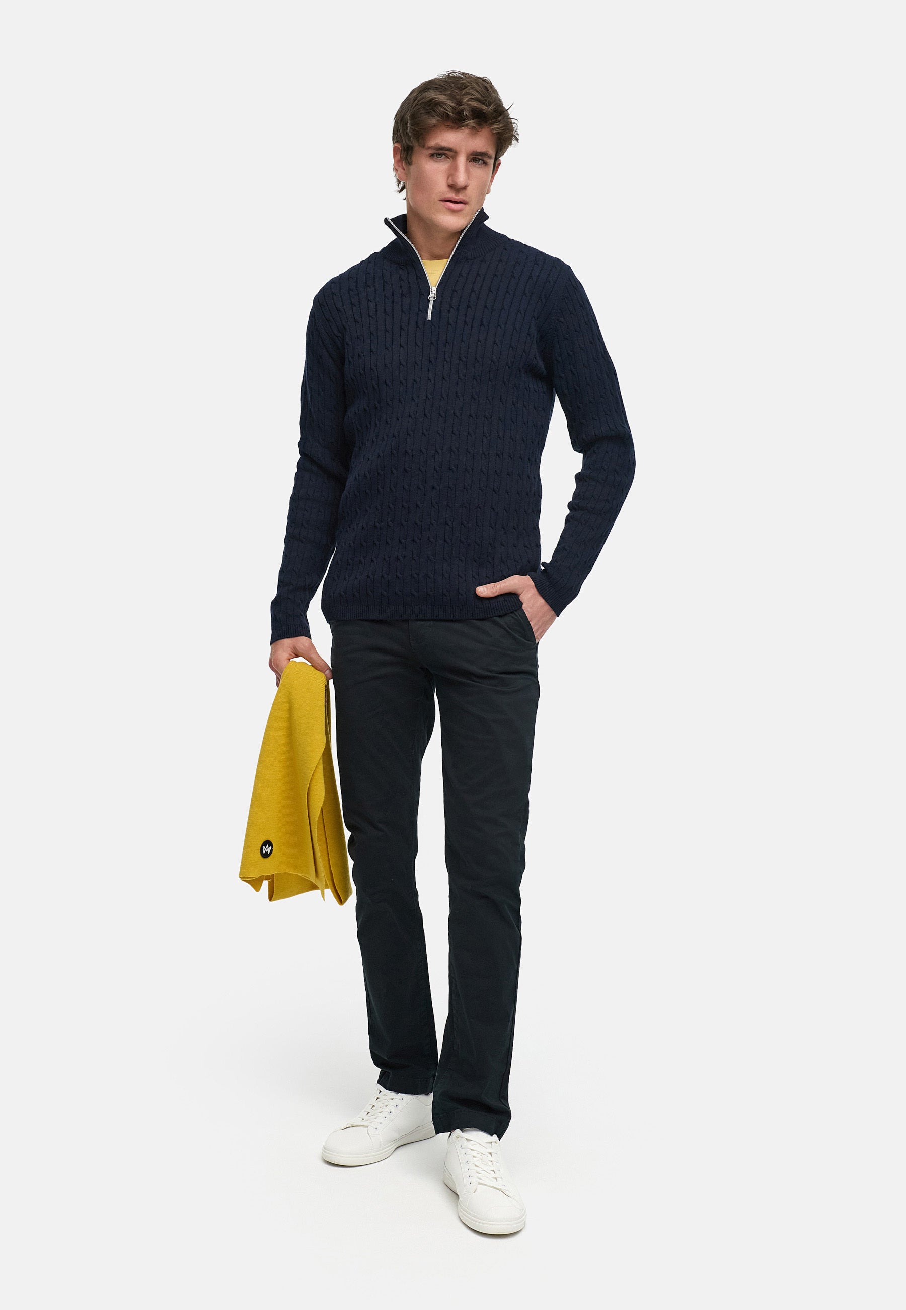 Strickpullover KSCable Half-Zip Sky Captain