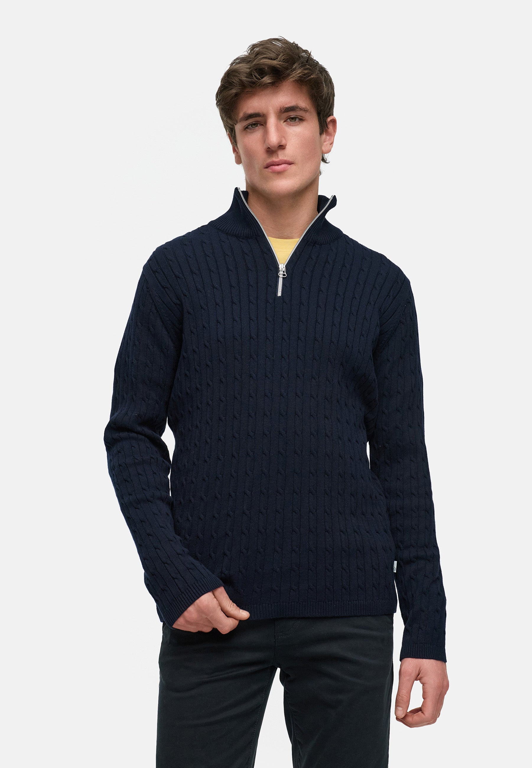 Strickpullover KSCable Half-Zip Sky Captain
