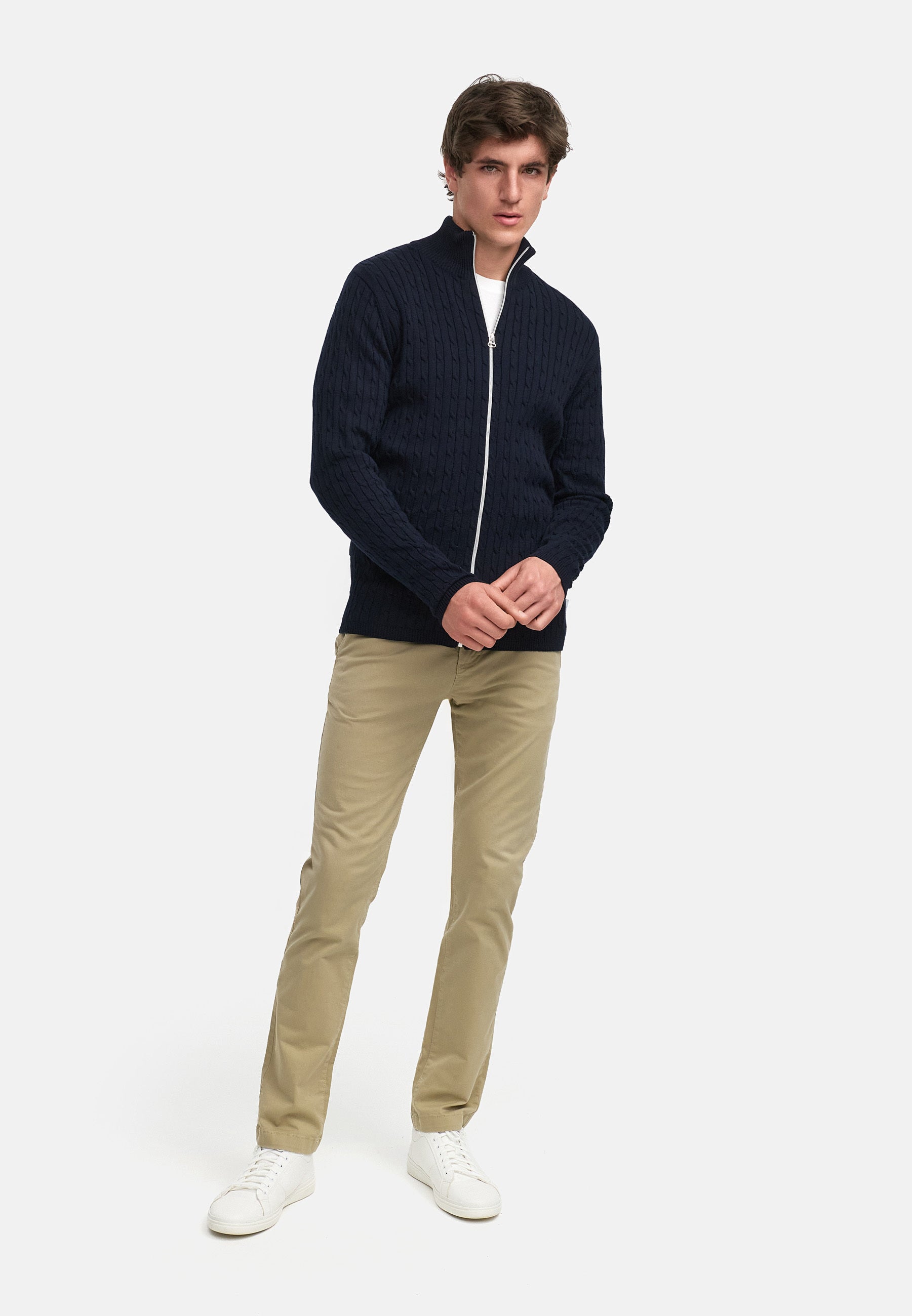 Strickjacke KSCable Zip Sky Captain