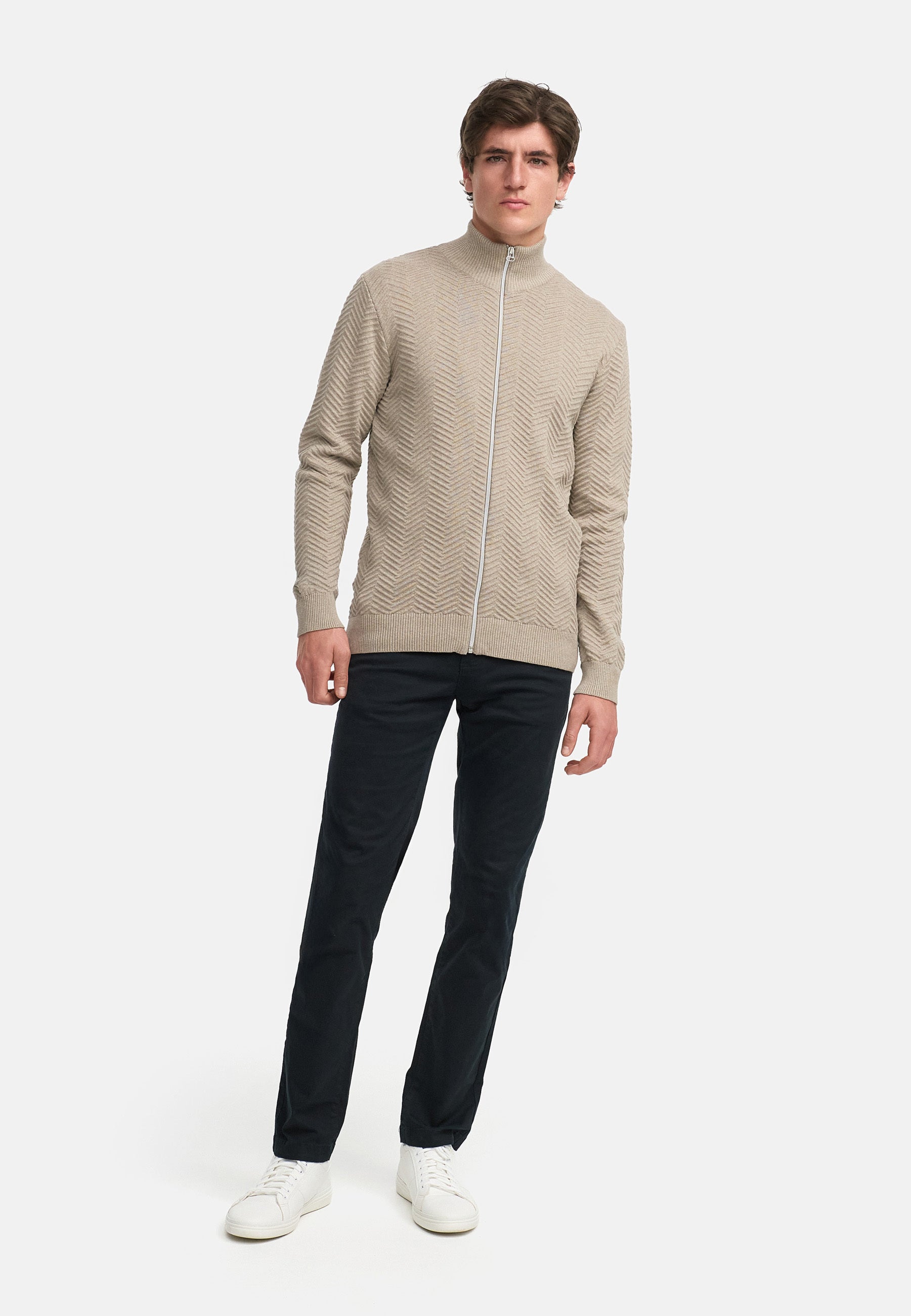 Strickjacke KSCarlo Zip Sand Mix