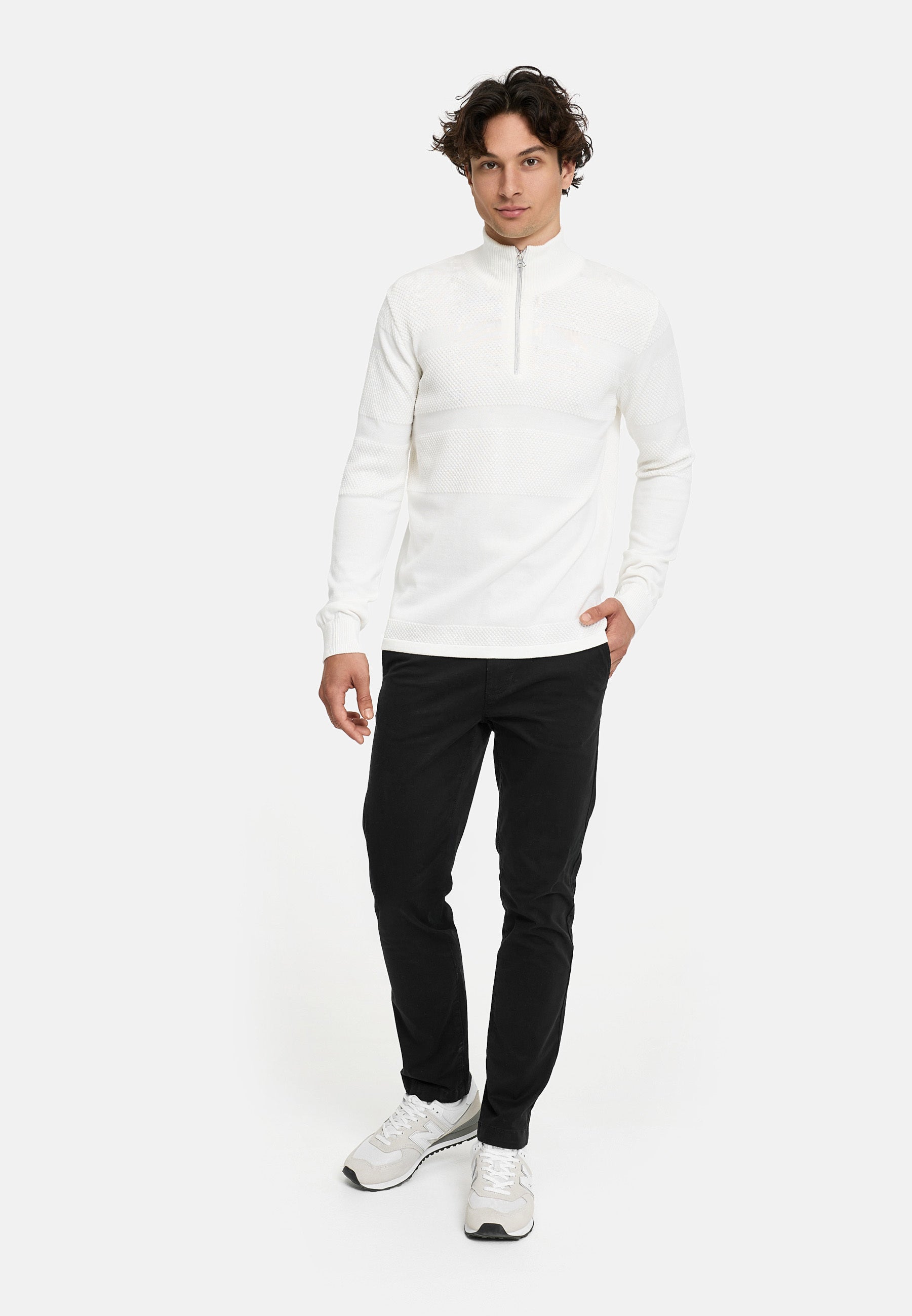 Strickpullover KSHannes Half-Zip Snow White