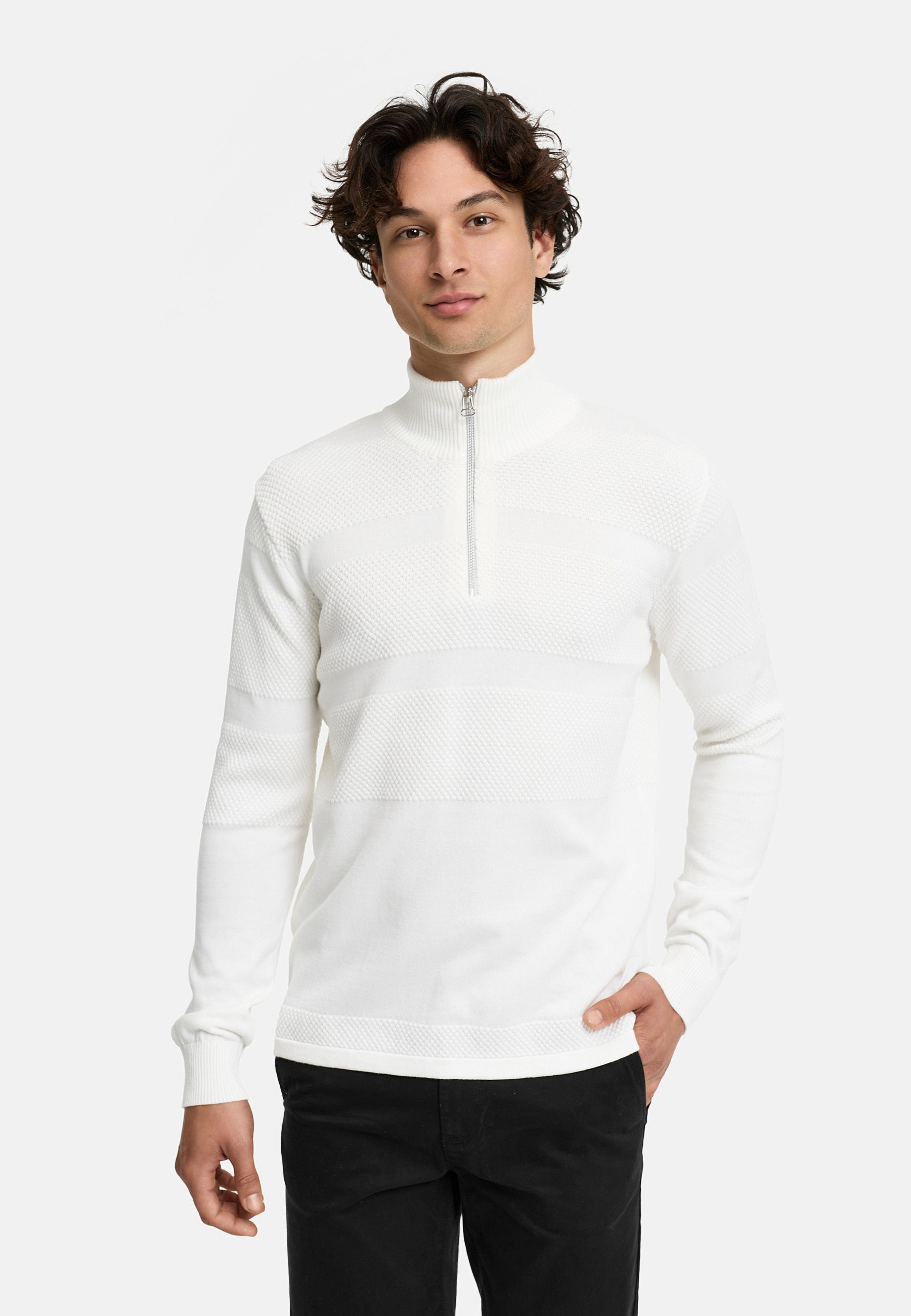Strickpullover KSHannes Half-Zip Snow White