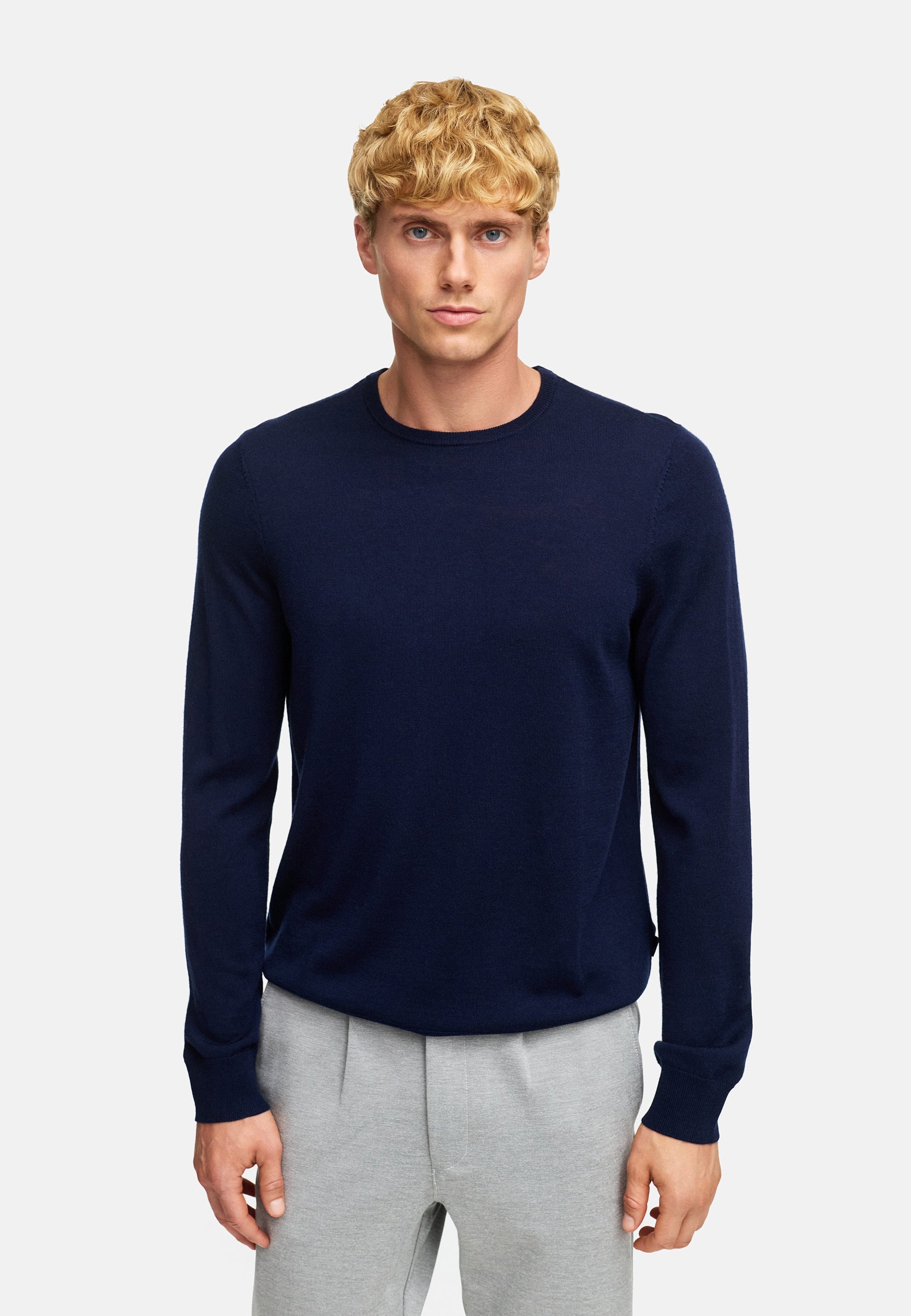 Strickpullover KSJohannes merino crew knit Sky Captain