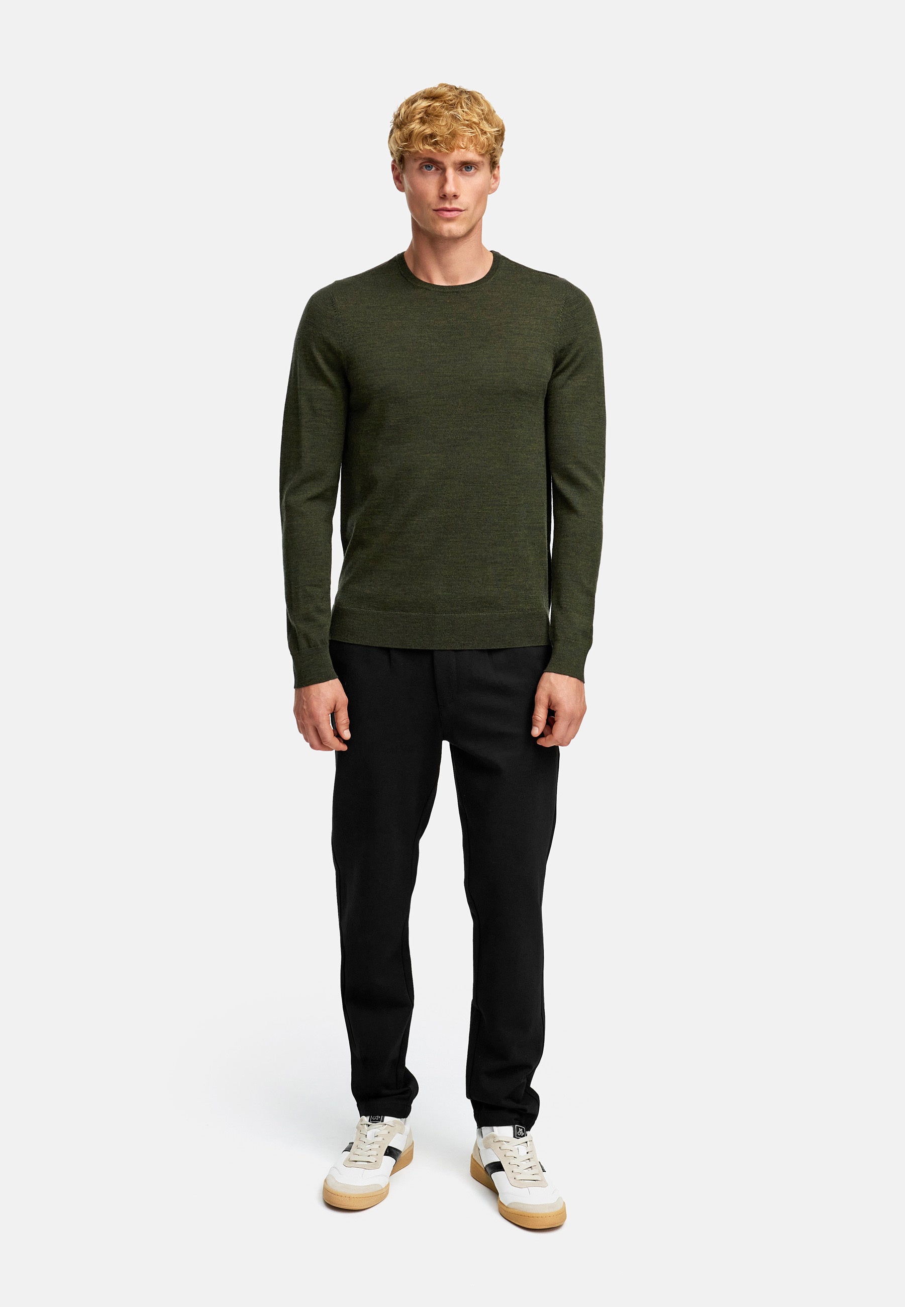Strickpullover KSJohannes merino crew knit Army Mix