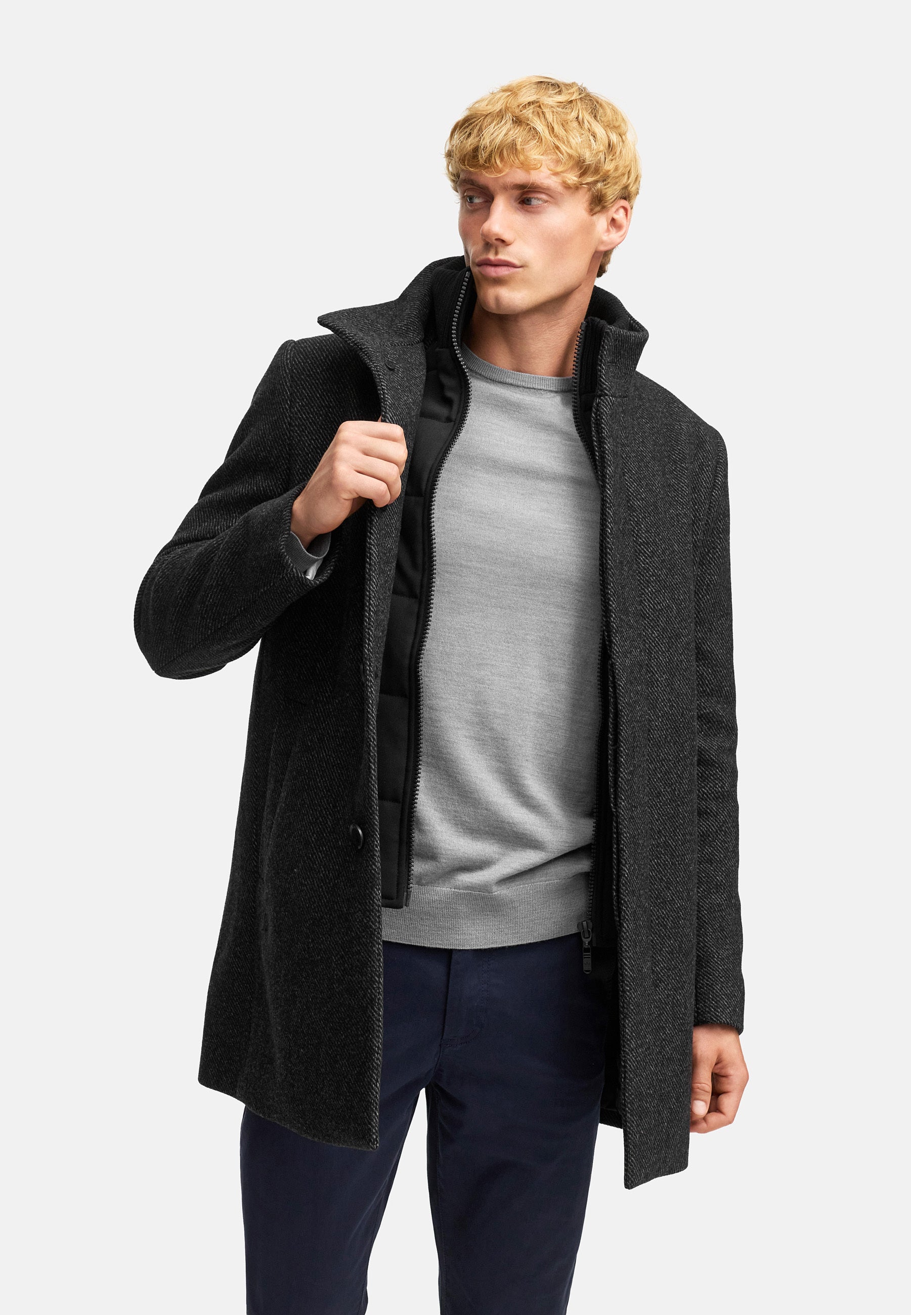 Mantel KSChess wool coat Charcoal Mix