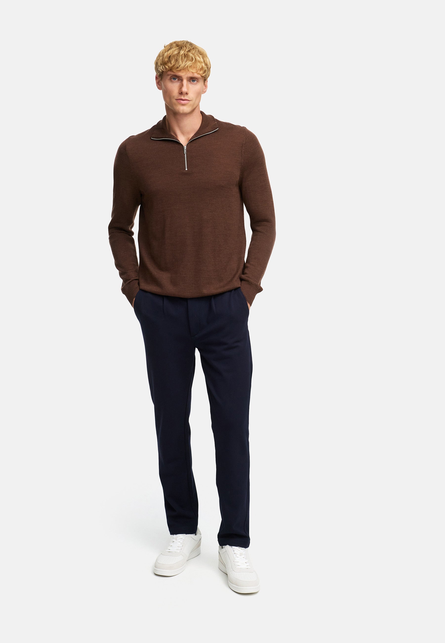 Strickpullover KSJohannes merino half zip knit Monk's Robe