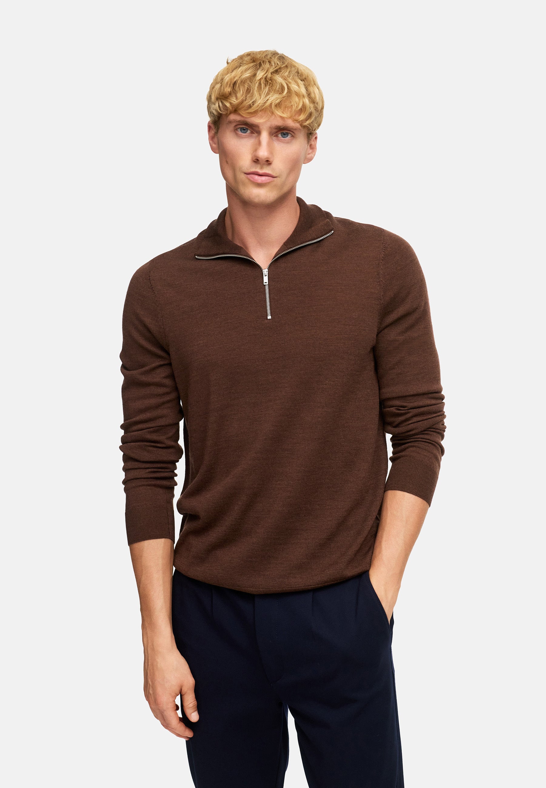 Strickpullover KSJohannes merino half zip knit Monk's Robe