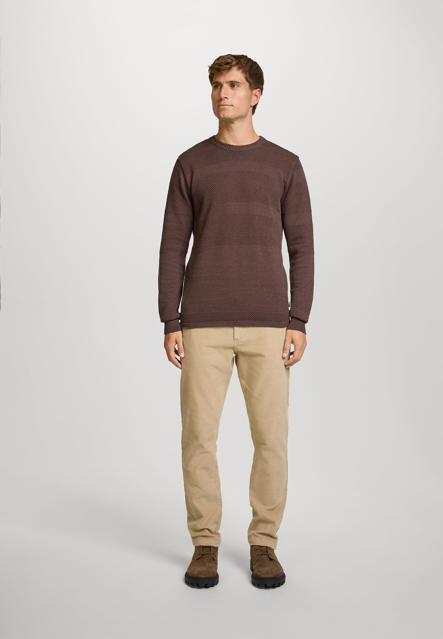 Chinohose KSEben tapered corduroy chino White Pepper