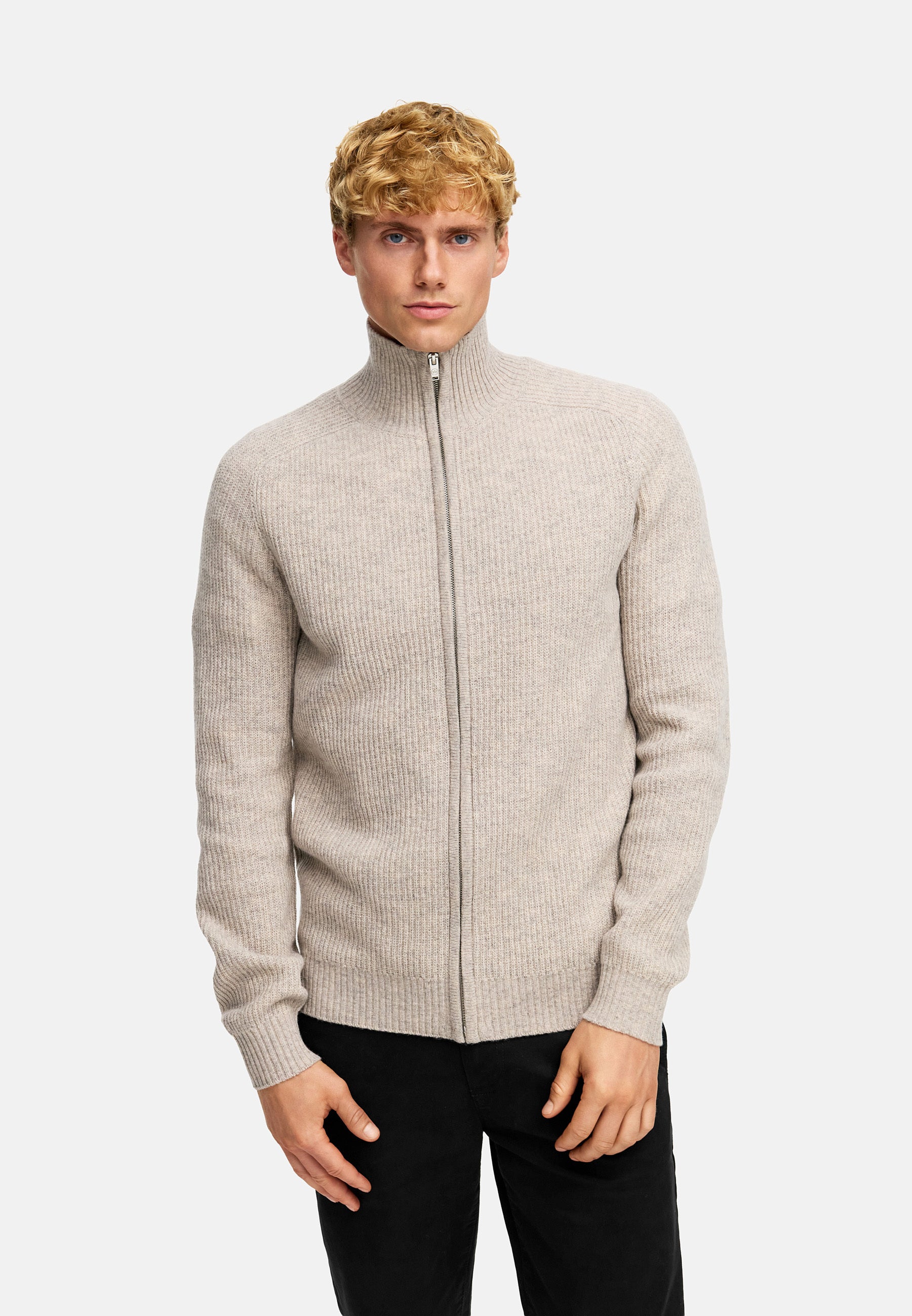 KRONSTADT | Men's Cardigan KSDorsey Knit Zip Cardigan Stone mix