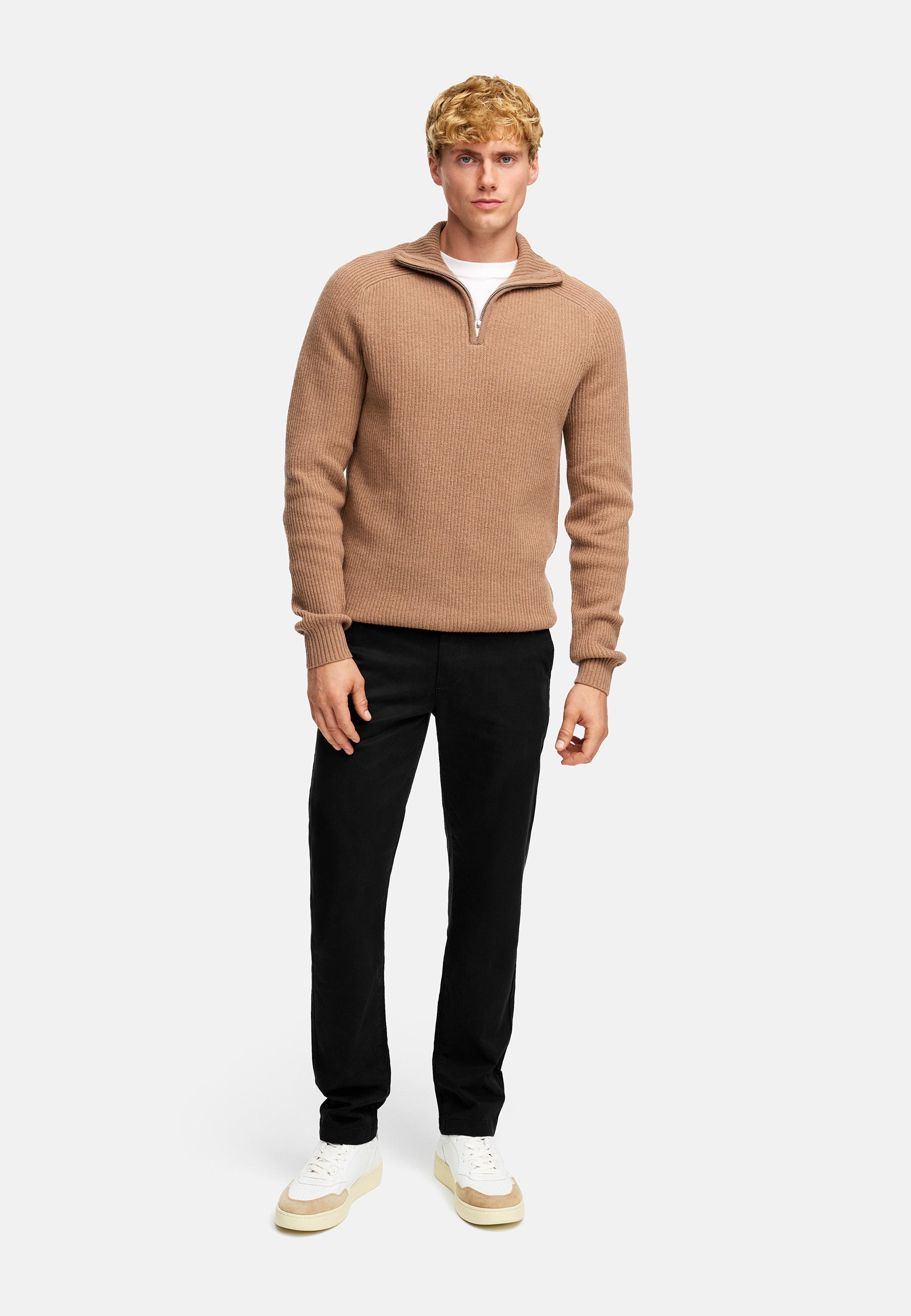 Strickpullover KSDorsey half zip knit Wood smoke