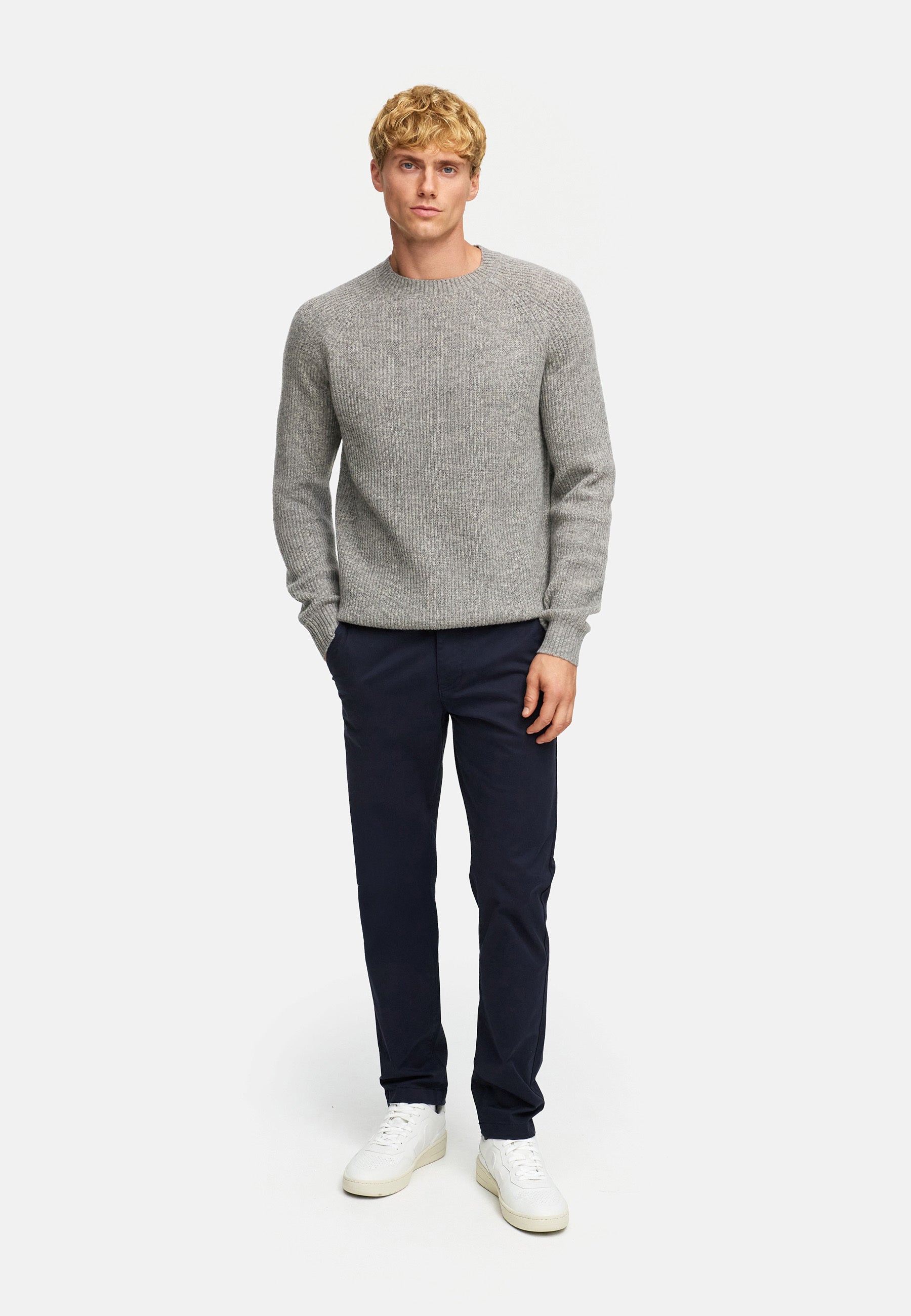 Strickpullover KSDorsey crew neck knit Lt Grey Mix