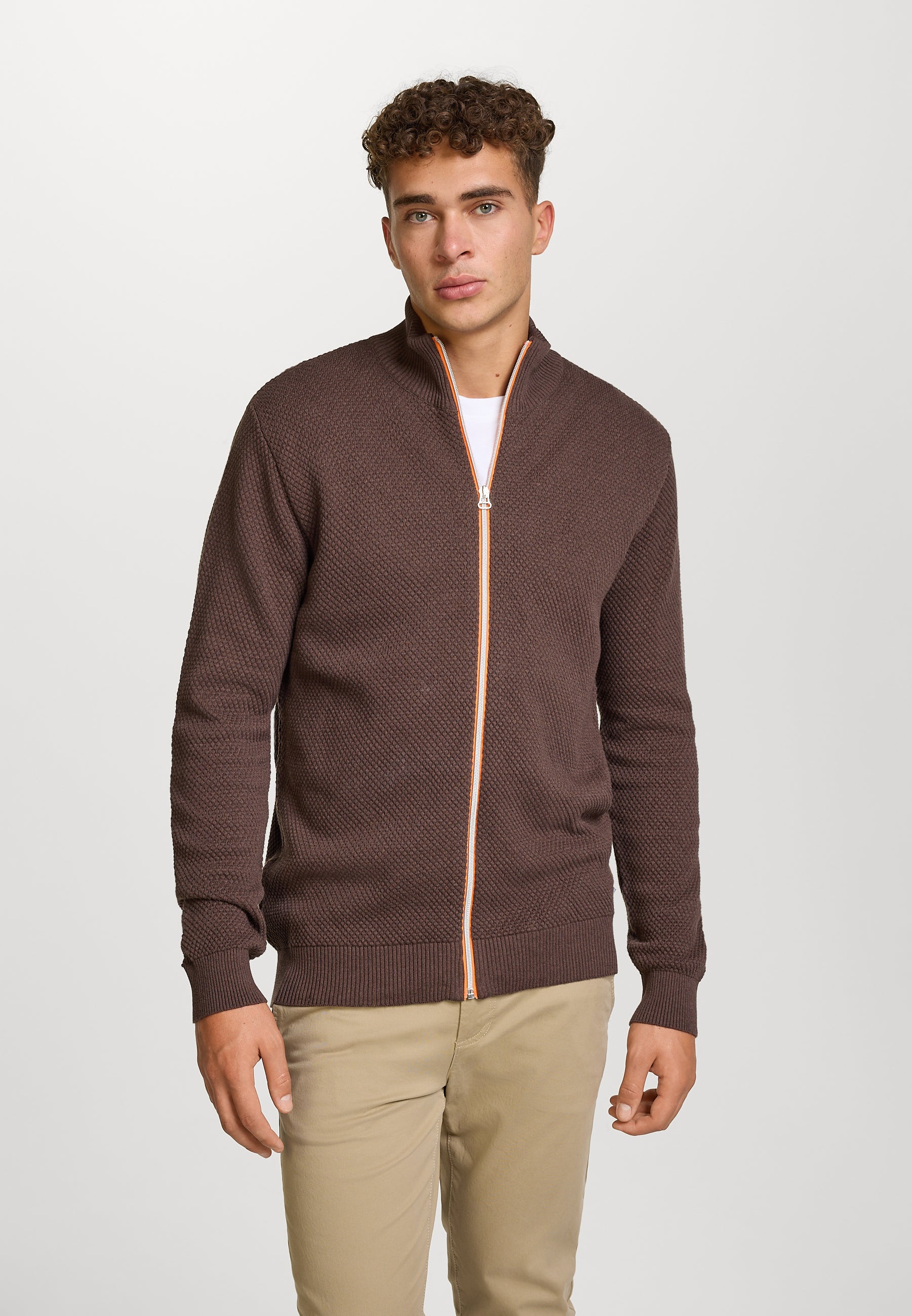 Strickjacke KSErik Zip Chocolate Plum Mix
