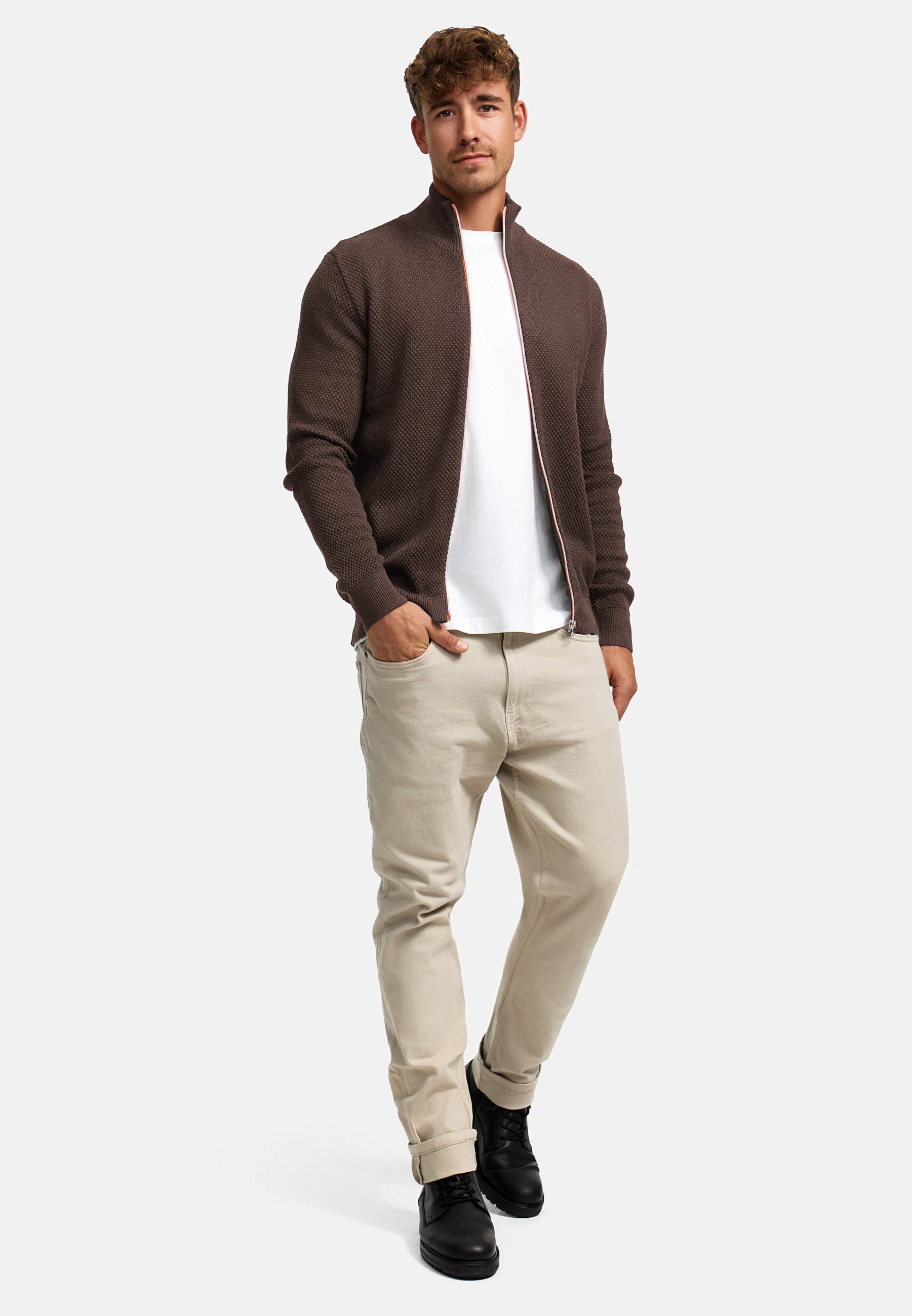 Strickjacke KSErik Zip Chocolate Plum Mix