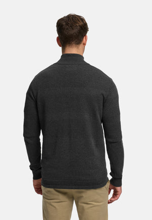 Strickpullover KSHannes Half-Zip Charcoal Mix Produktbild