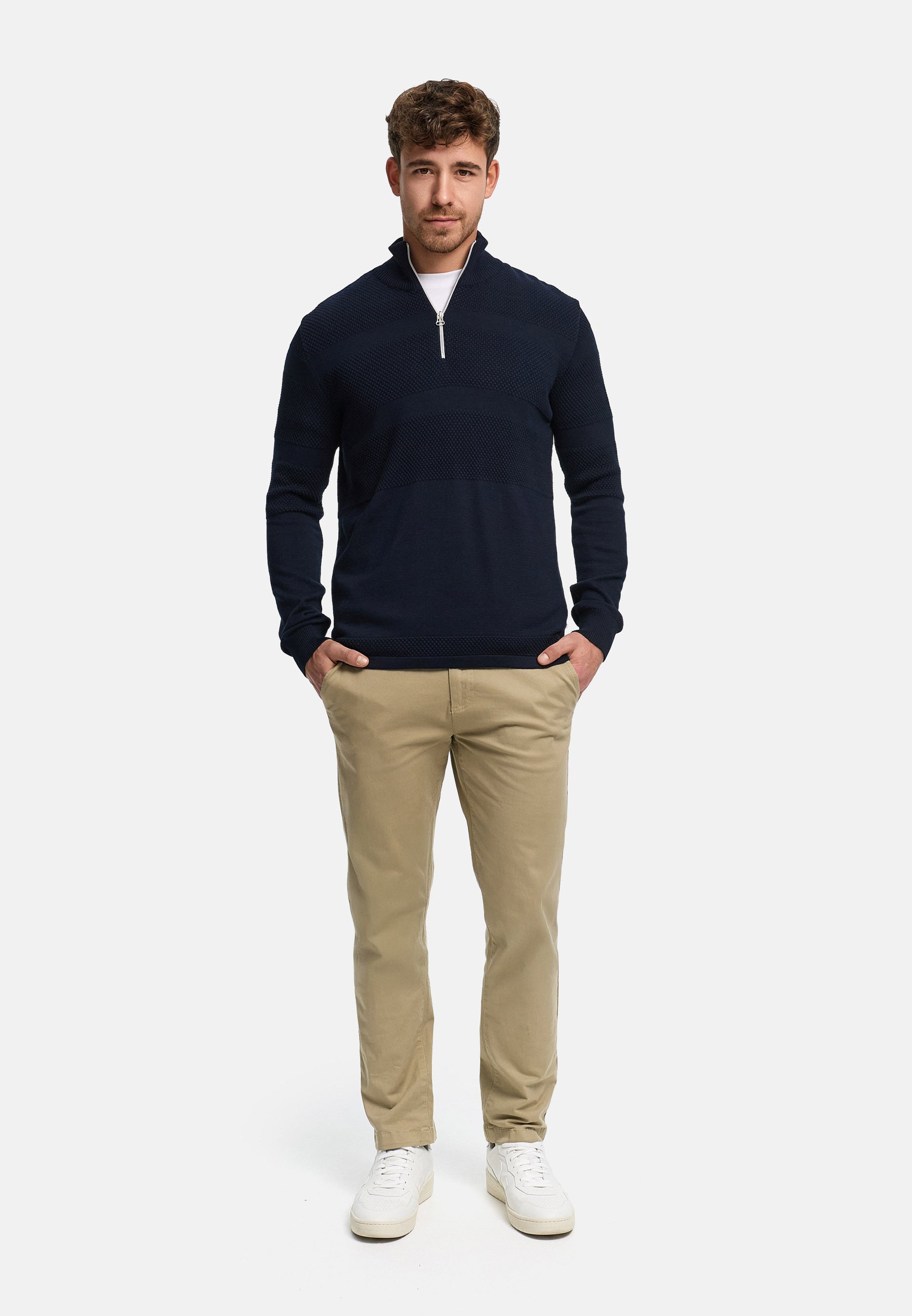 Strickpullover KSHannes Half-Zip Sky Captain