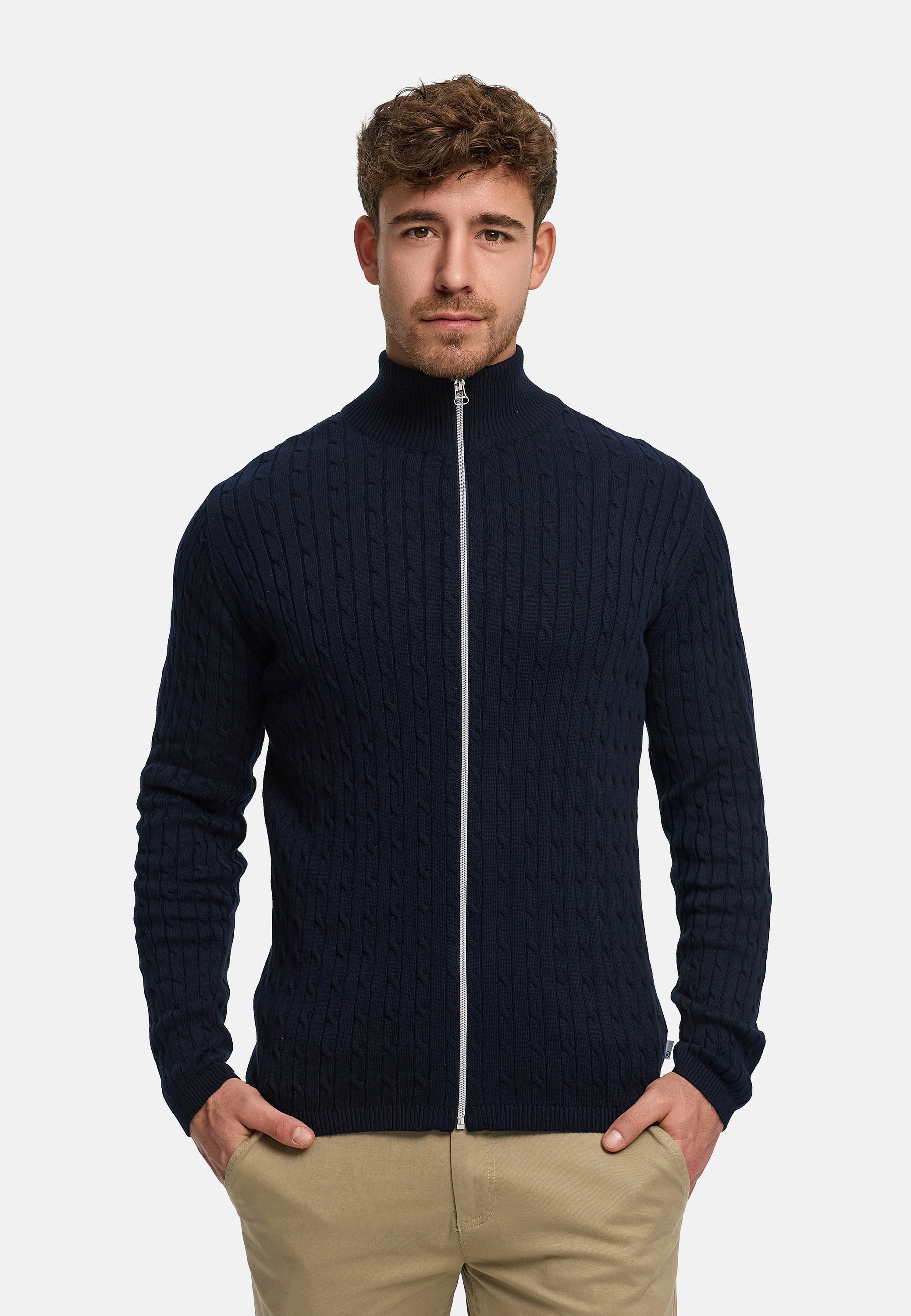 Strickjacke KSCable Zip Sky Captain