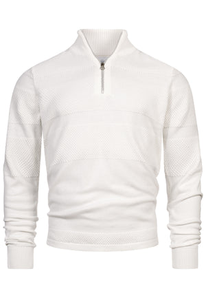 Strickpullover KSHannes Half-Zip Snow White Produktbild