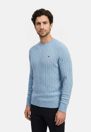 Strickpullover KSFlynn Strick Crew Neck Blue Shadow Mix Produktbild