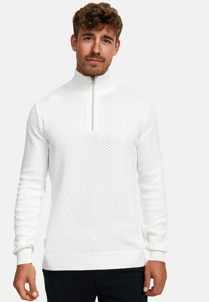 KRONSTADT | Men's Knitted Sweater KSCarlo Half-Zip Snow White