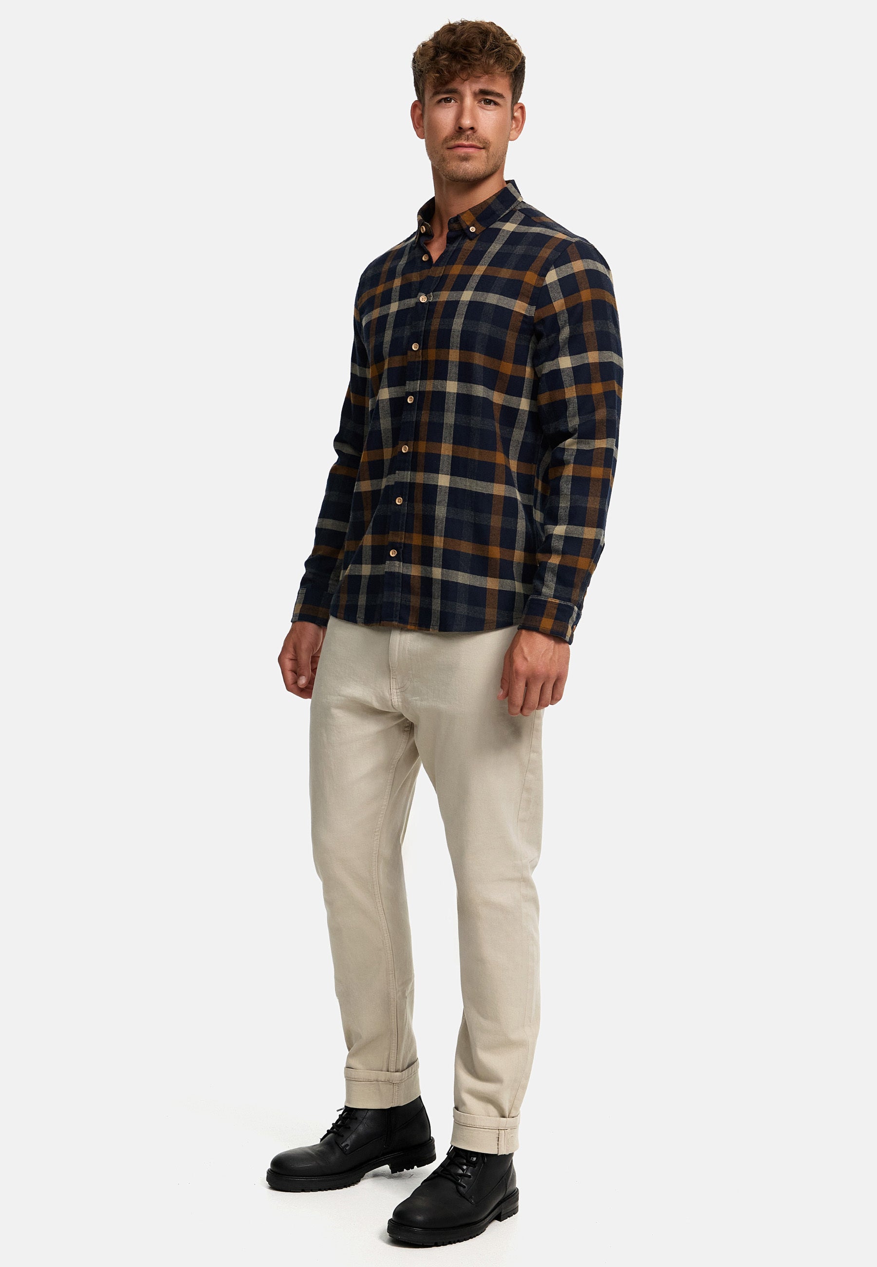 Hemd Langarm KSDean Check Monk's Robe New