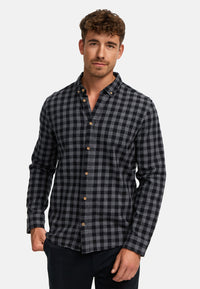 Hemd Langarm KSJohan Kariert Black