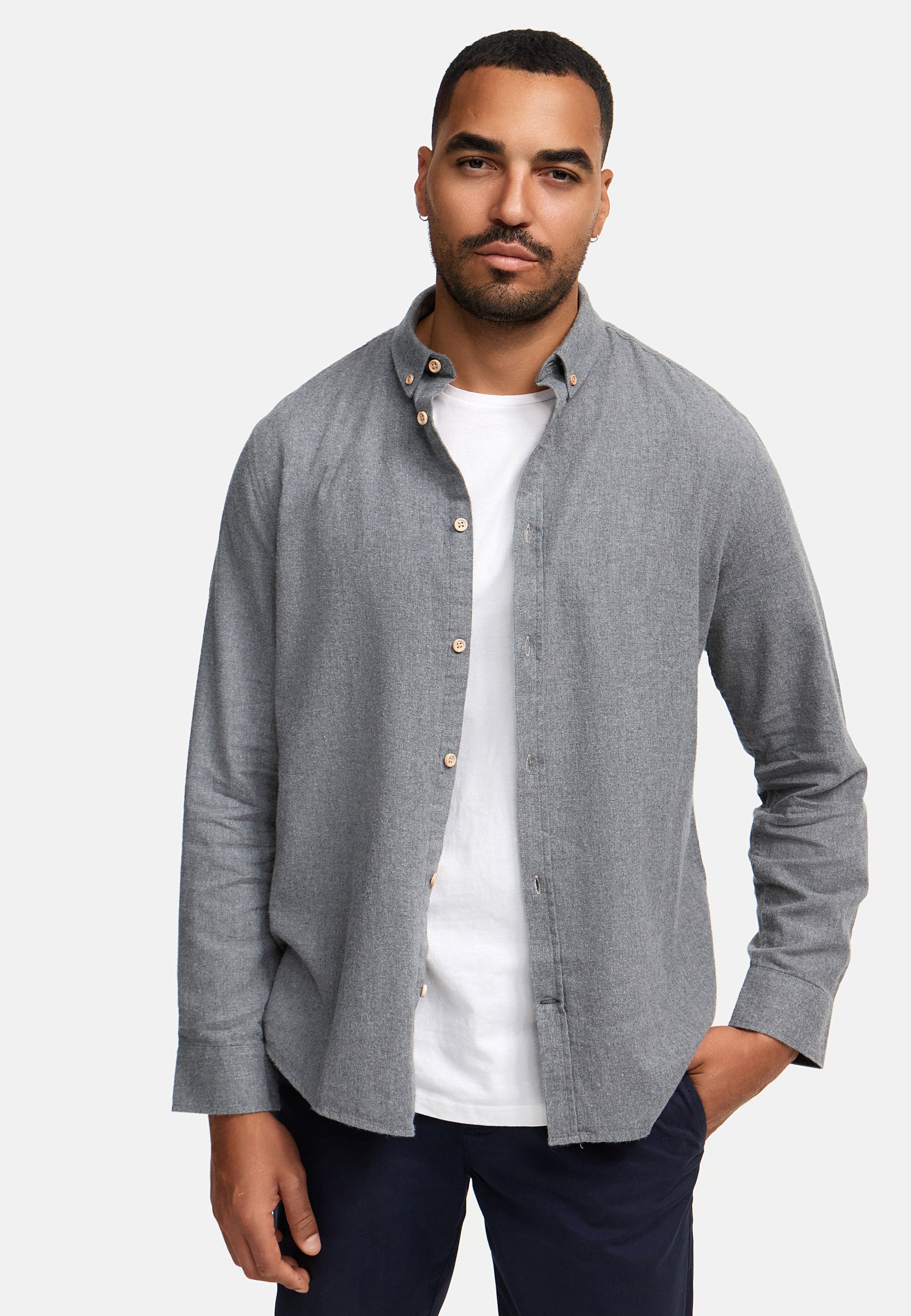 KRONSTADT | Men's Long Sleeve Shirt KSJohan Diego Grey Mix – Kronstadt