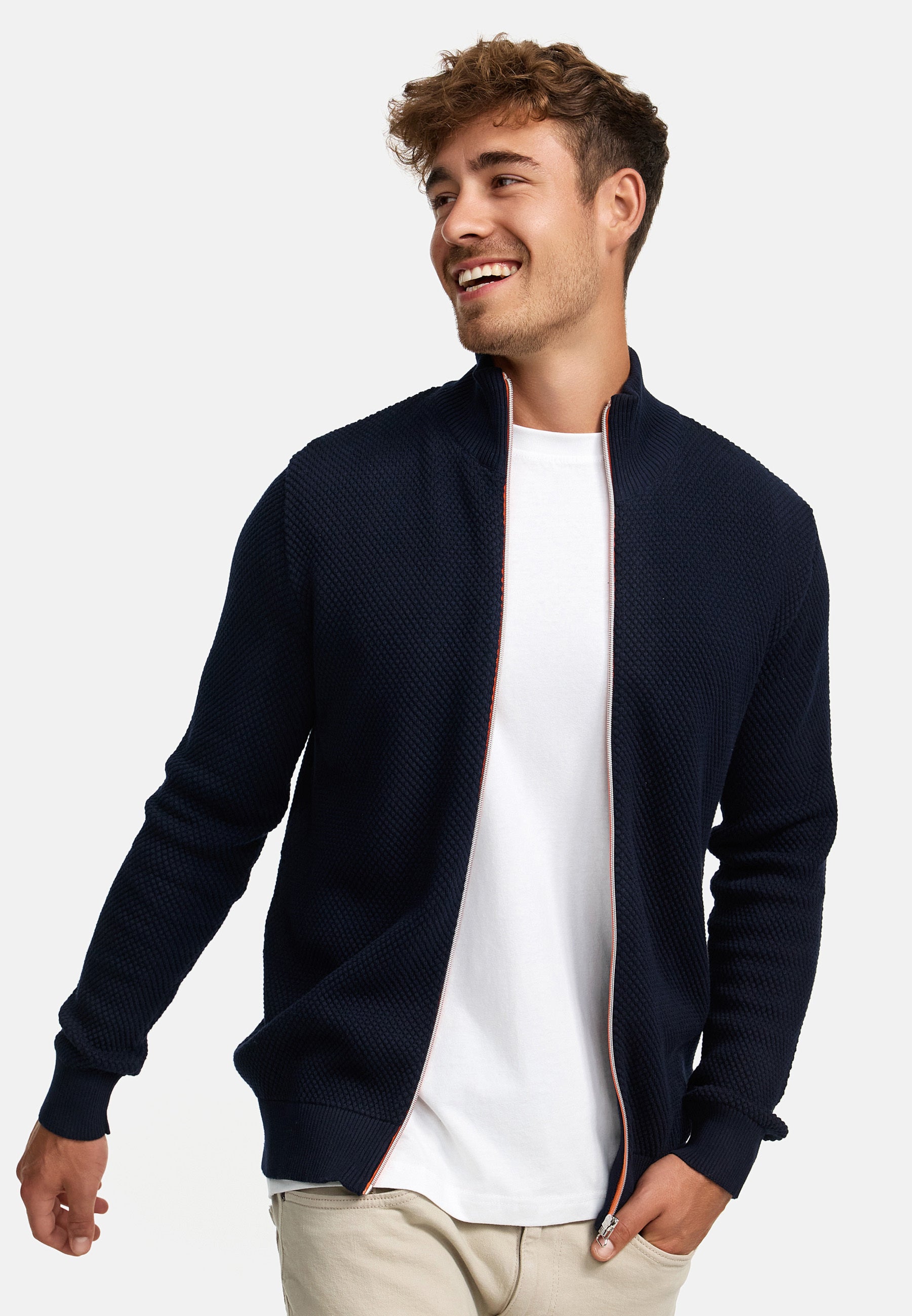 KRONSTADT | Men's Cardigan KSErik Zip Sky Captain – Kronstadt