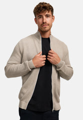 Strickjacke KSErik Zip Beige Mix