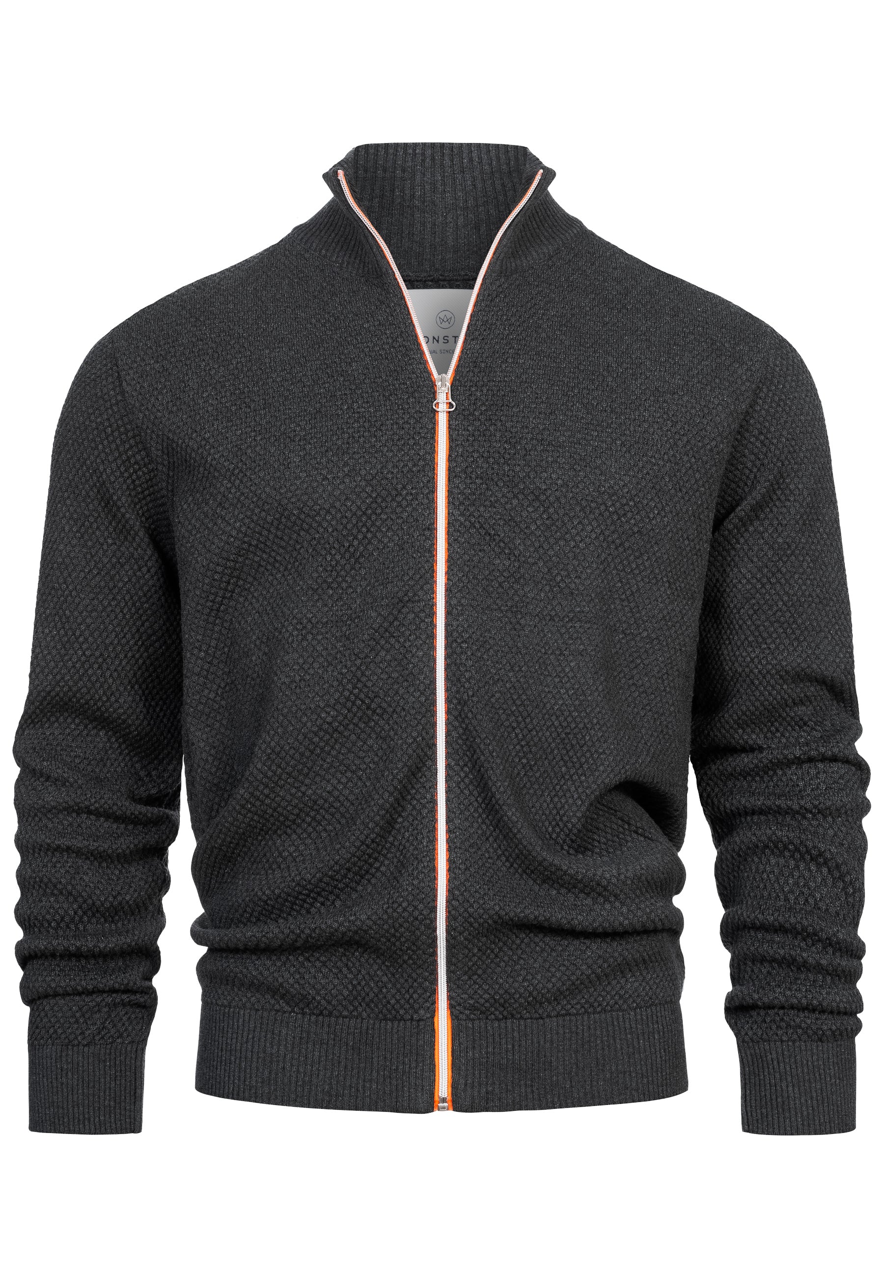 KRONSTADT | Men's Cardigan KSErik Zip Charcoal Mix – Kronstadt