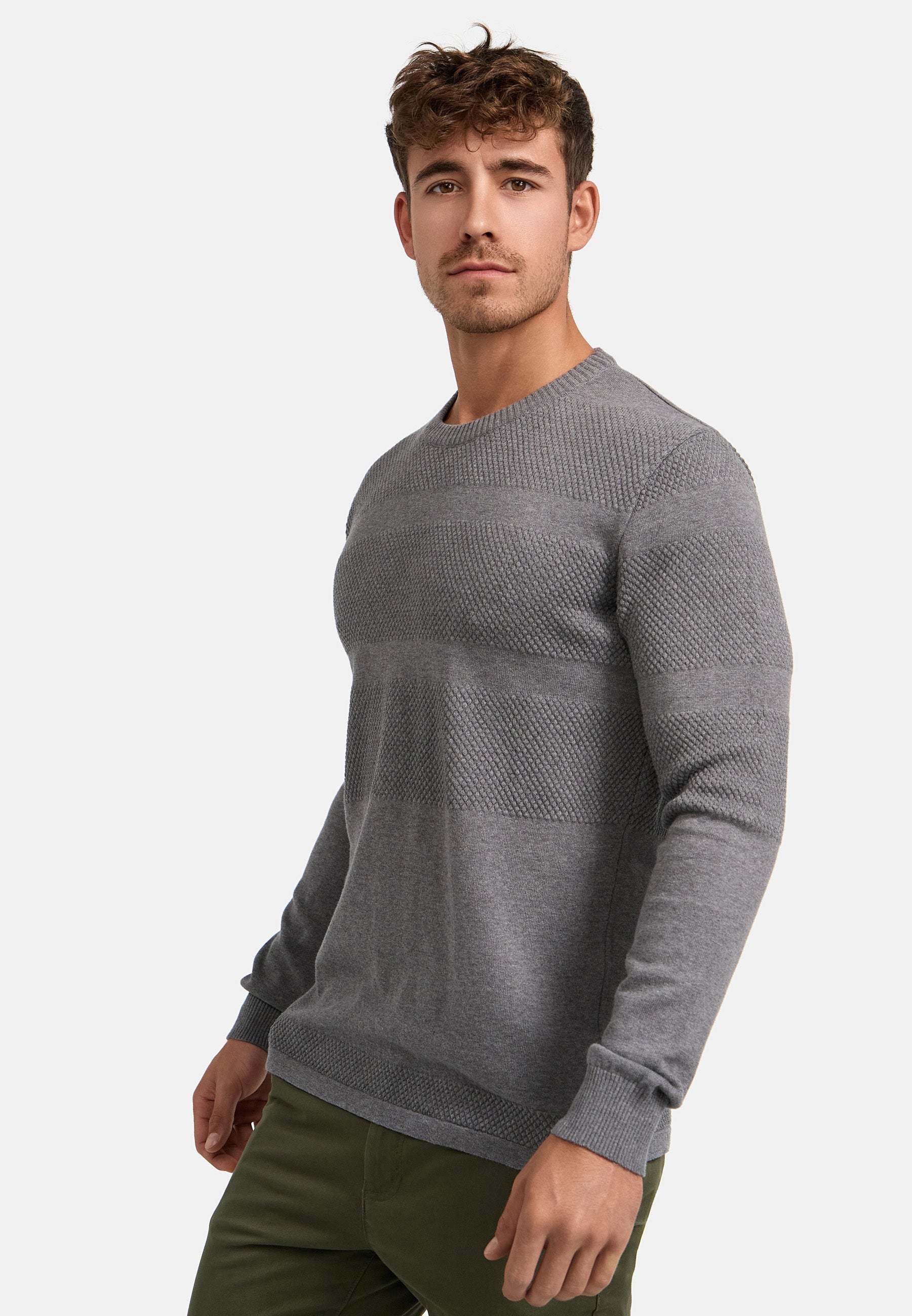 KRONSTADT | Men's Knitted Sweater KSHannes Lt Grey Mix – Kronstadt