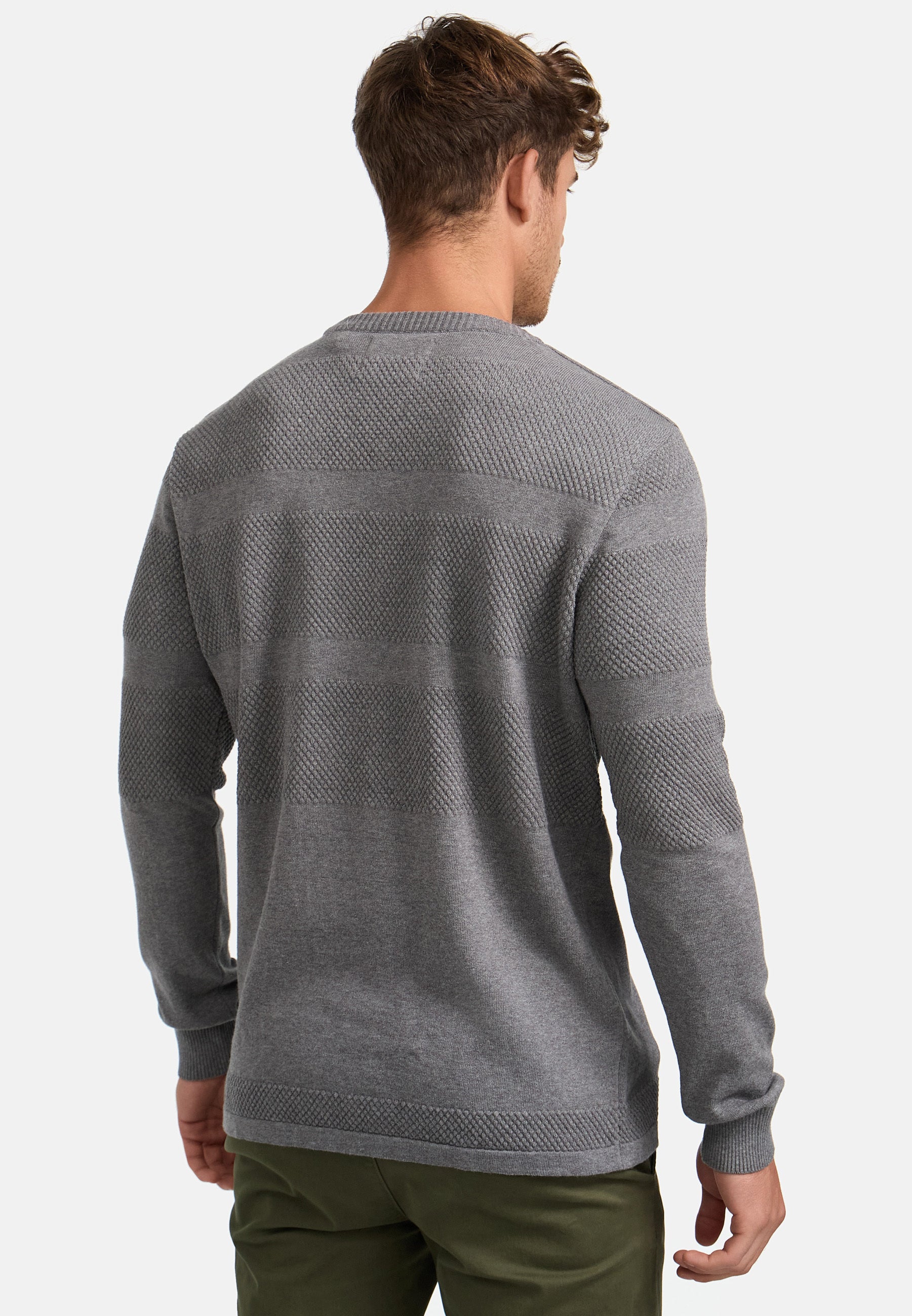 V12 LX CASH KNIT グレー XL　メンズ ニット カシミヤ 新品 KRONSTADT | Men's Knitted Sweater KSHannes Lt Grey Mix – Kronstadt