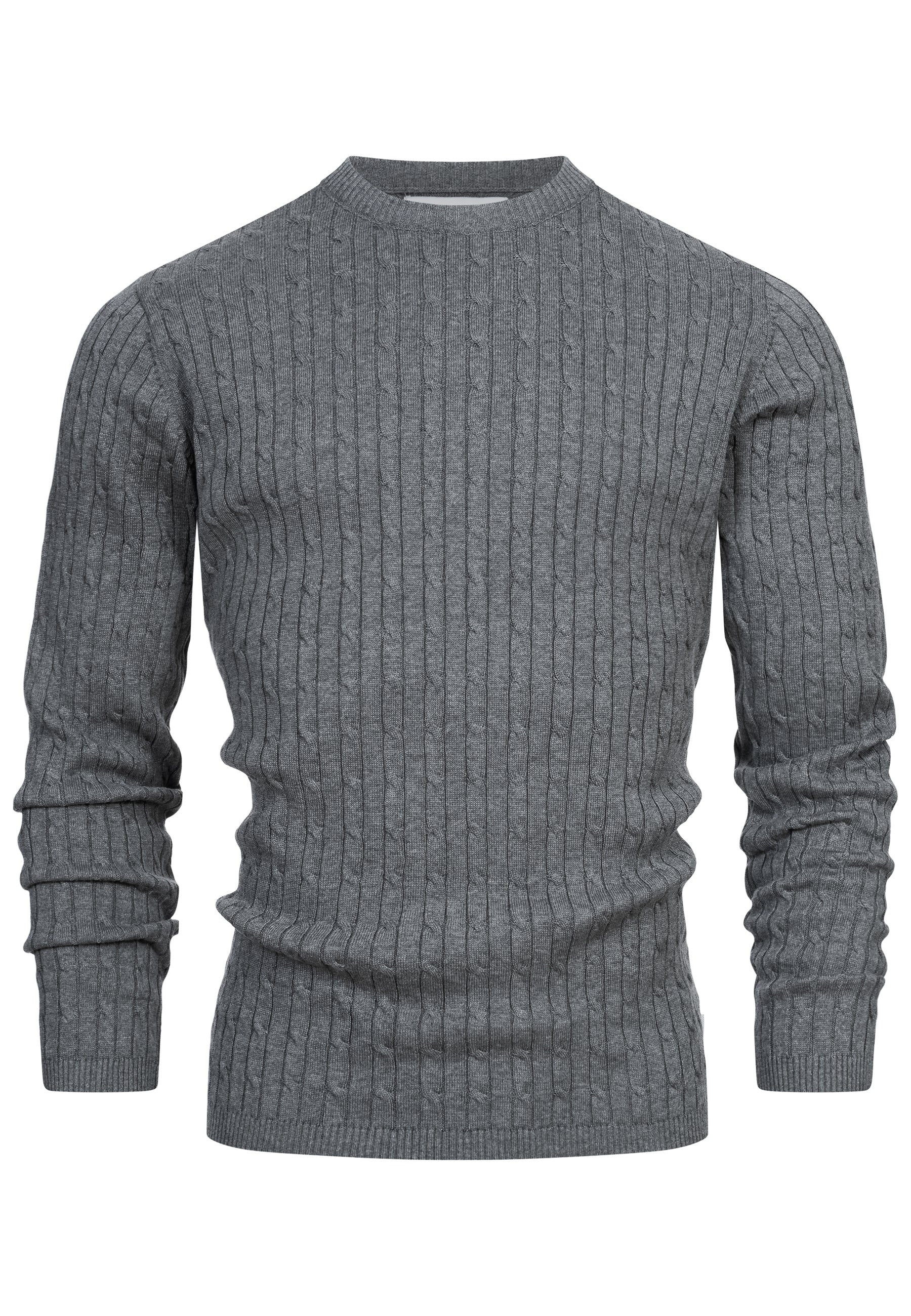 KRONSTADT | Men's Knitted Sweater KSCable Lt Grey Mix – Kronstadt