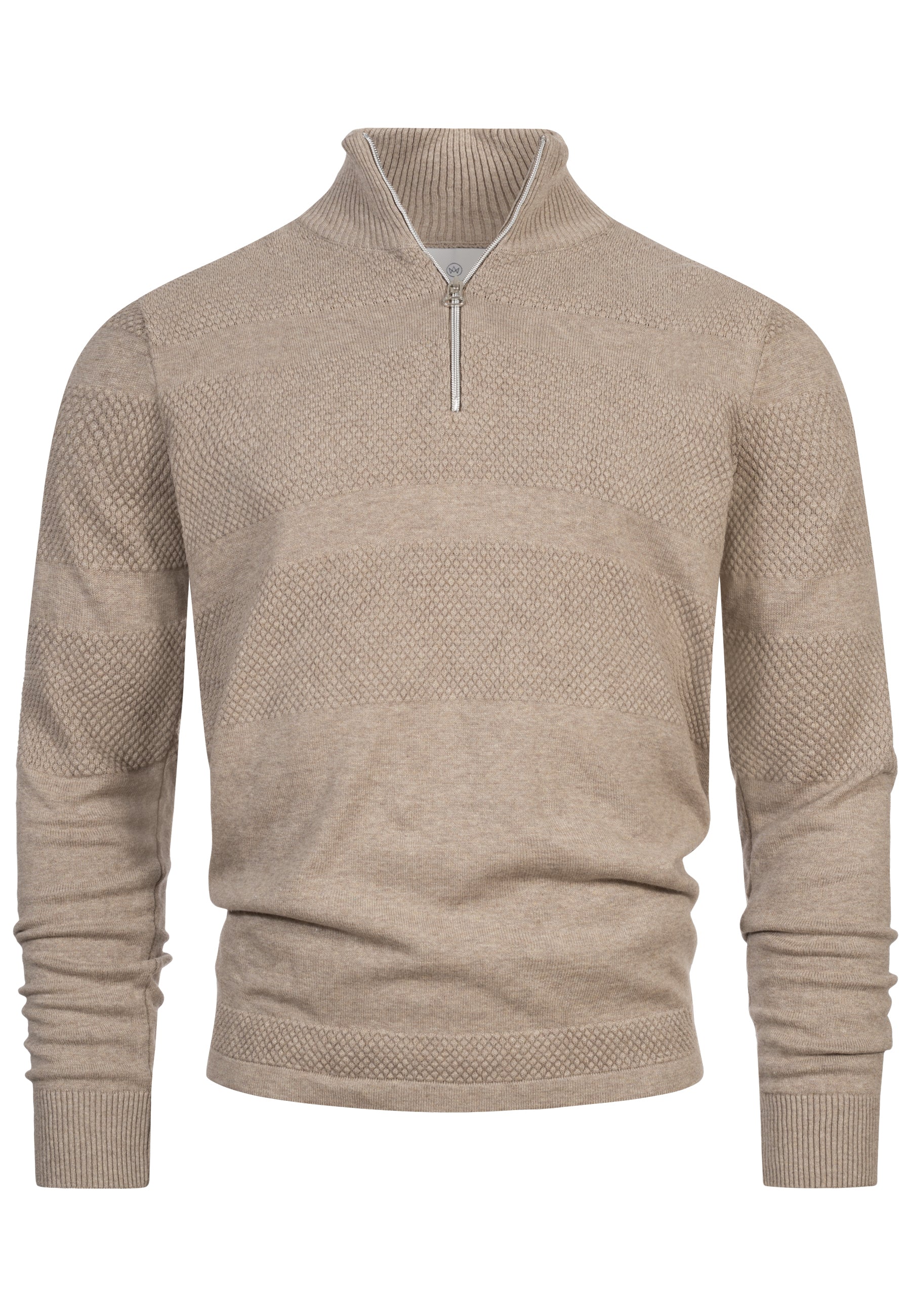 KRONSTADT | Men's Knitted Jumper KSHannes Half-Zip Sand mix