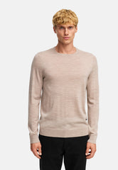 Strickpullover KSJohannes merino crew knit Sand mix