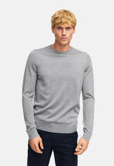 Strickpullover KSJohannes merino crew knit Lt Grey Mix