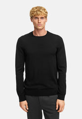 Strickpullover KSJohannes merino crew knit Black