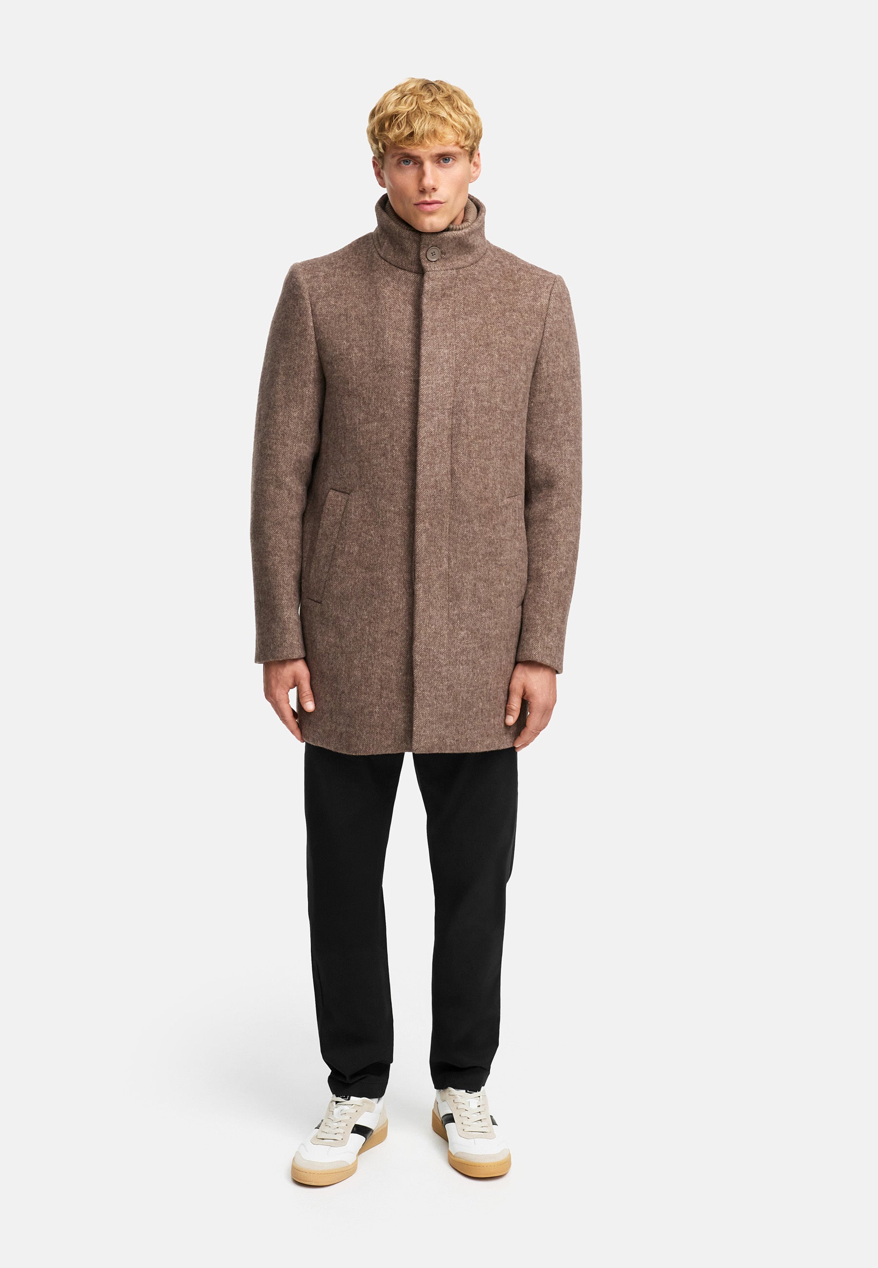 Mantel KSChess wool coat Dk. Brown mix