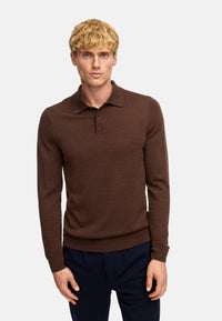 Strickpullover KSJohannes Merino Strick Polo Monk's Robe