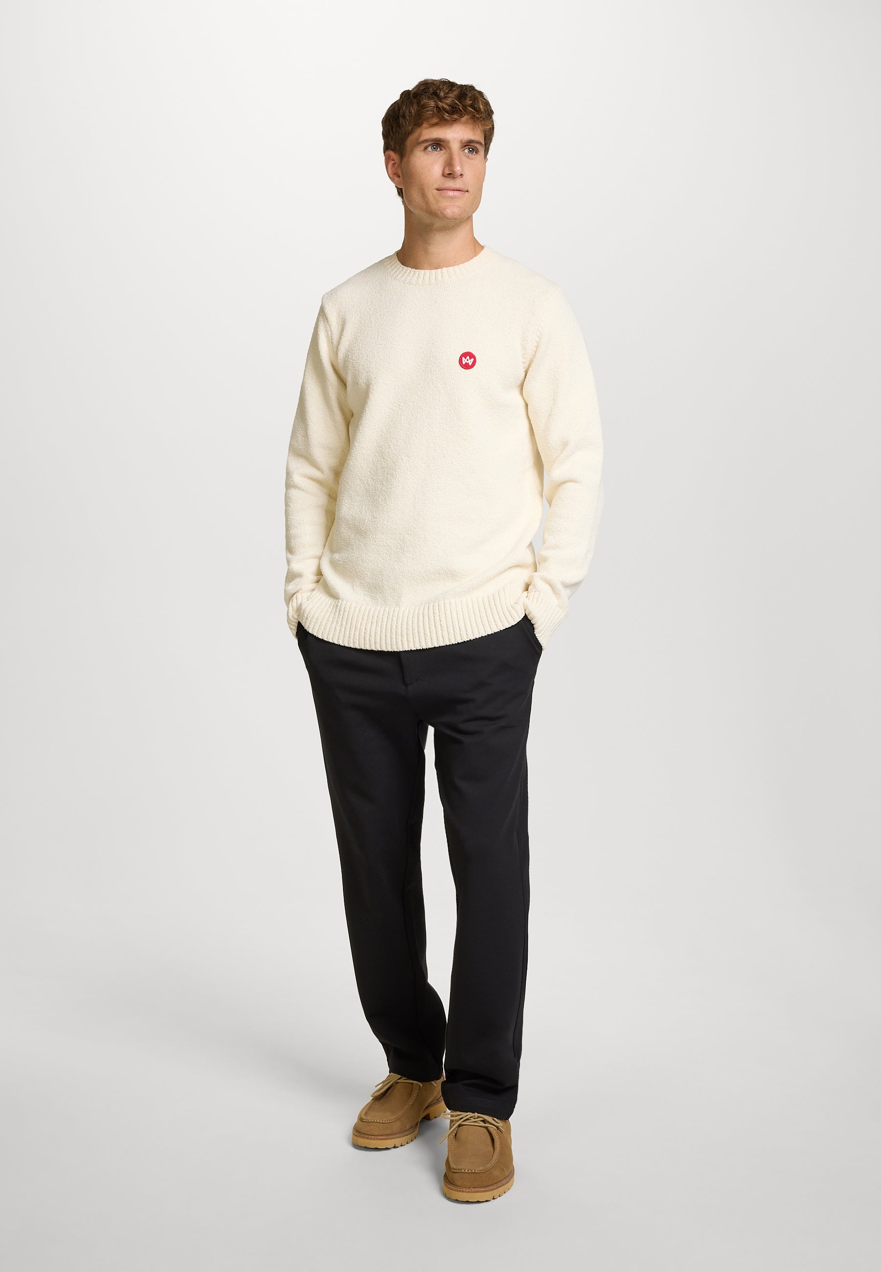 Strickpullover KSGreyson crew neck knit Ecru Mix