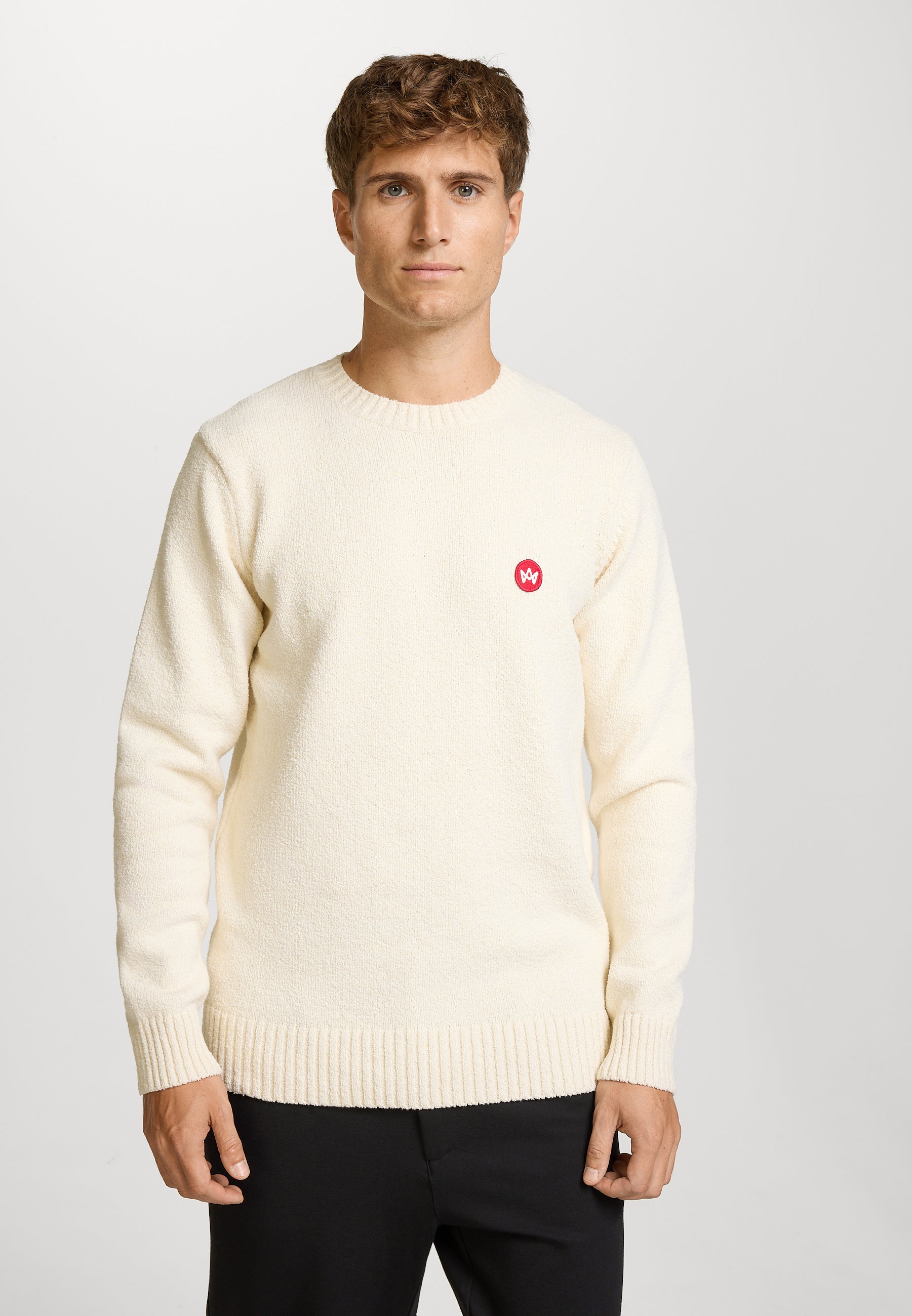 Strickpullover KSGreyson crew neck knit Ecru Mix