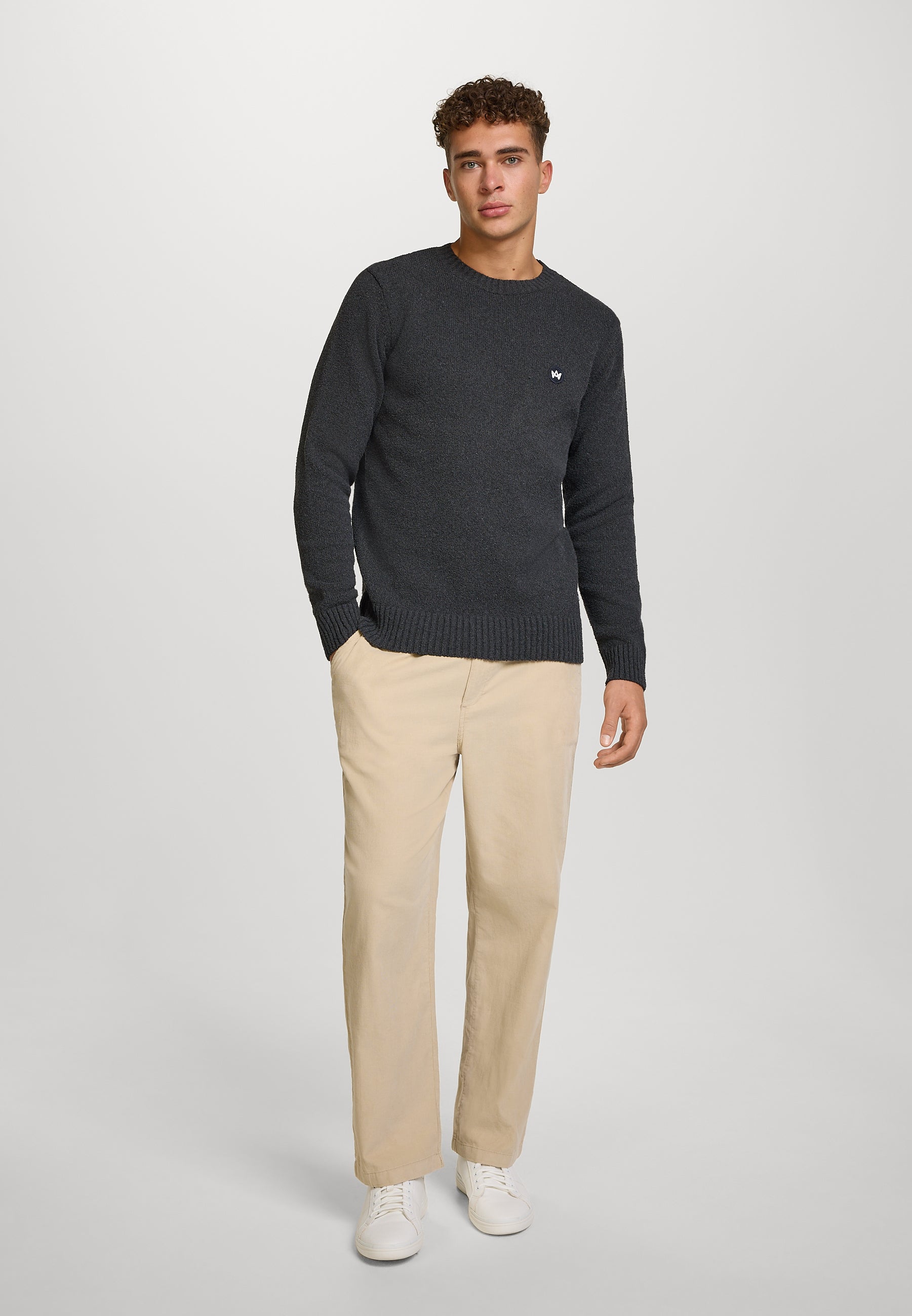 Strickpullover KSGreyson crew neck knit Charcoal Mix